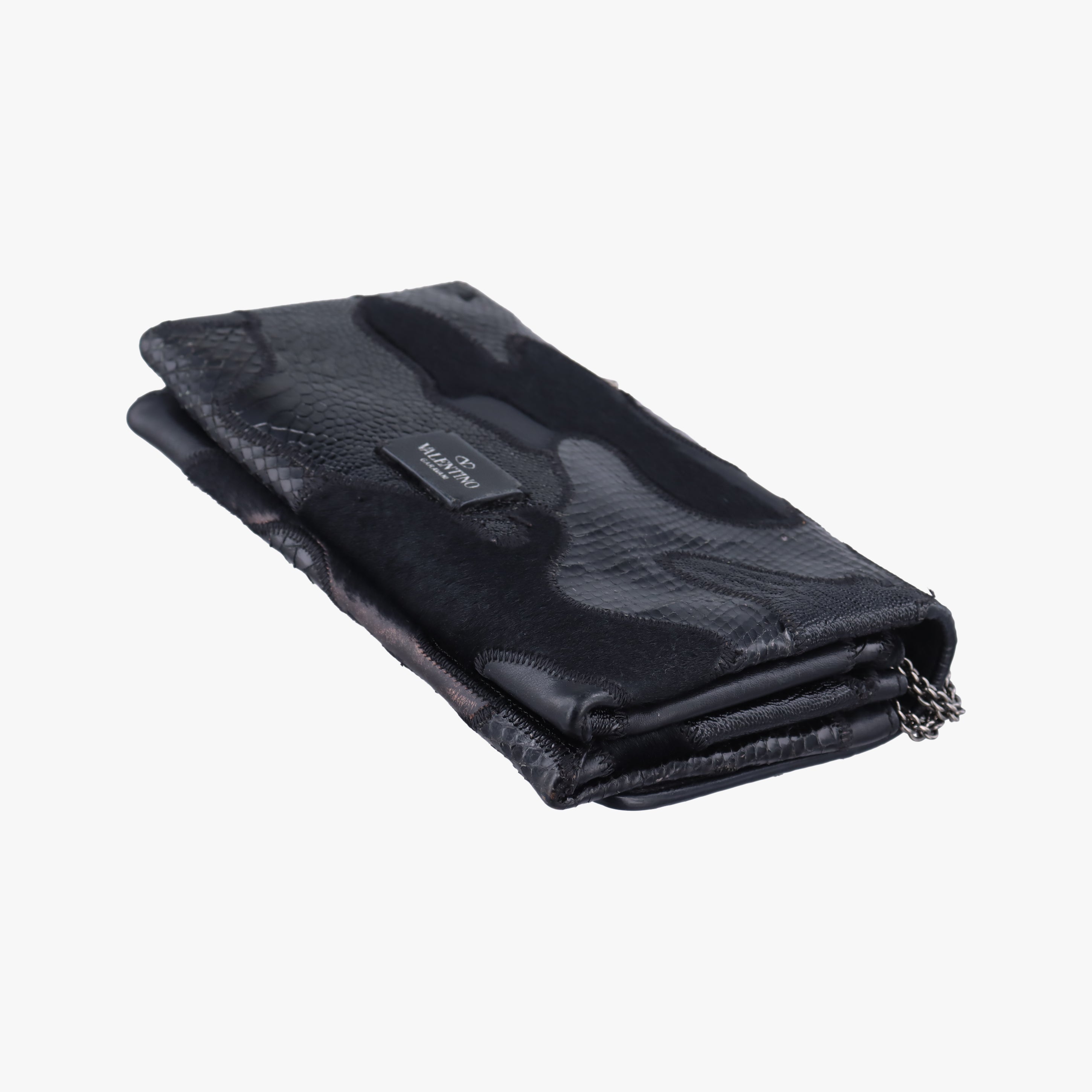 Pre-owned Valentino Rockstud Va Va Voom Black Ponyhair×Leather×Snakeskin  shoulderbag | stylenewstar