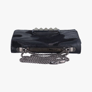 Pre-owned Valentino Rockstud Va Va Voom Black Ponyhair×Leather×Snakeskin  shoulderbag | stylenewstar