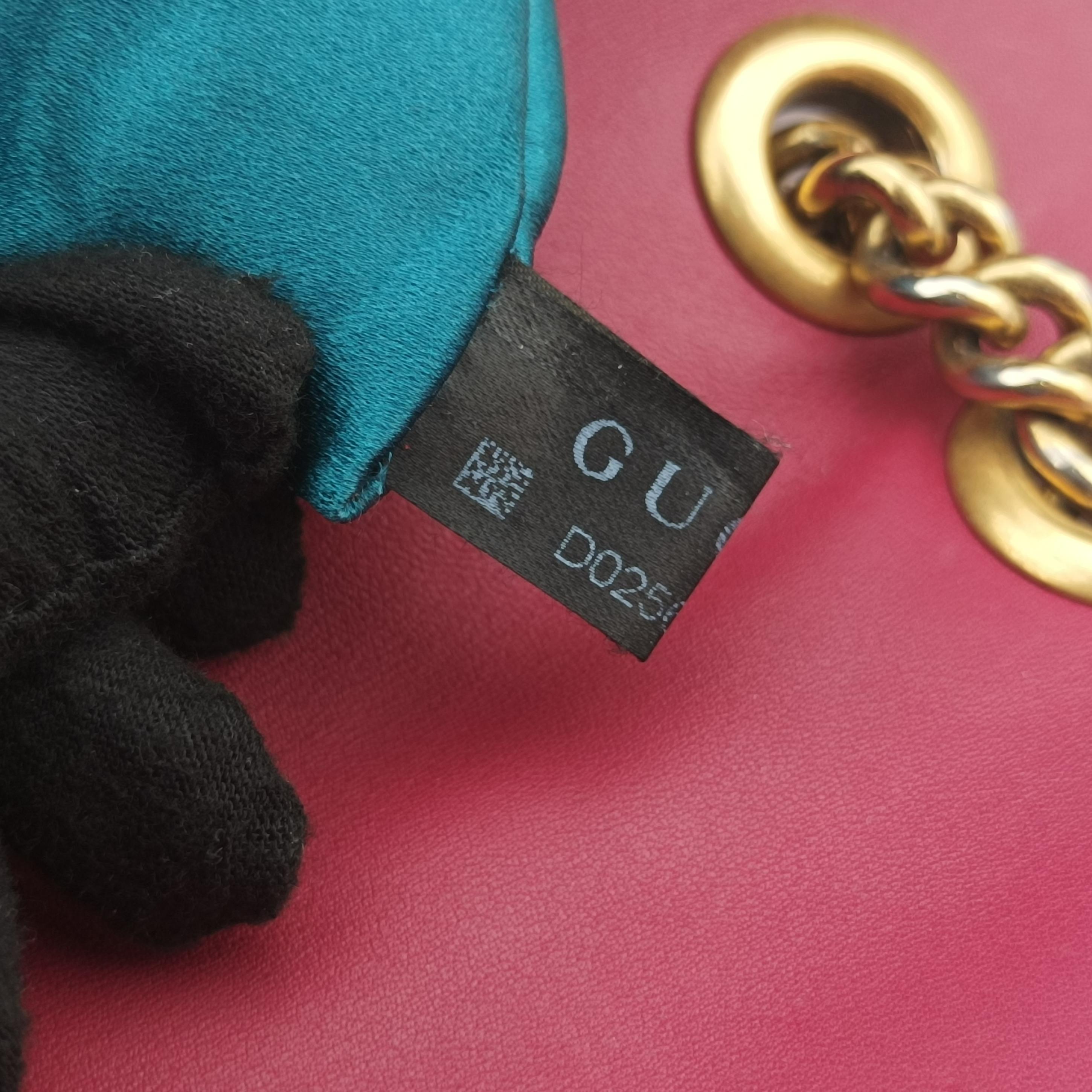 Secondhand Gucci GG Marmont Pink Velour×Sequins 443497 shoulderbag | stylenewstar