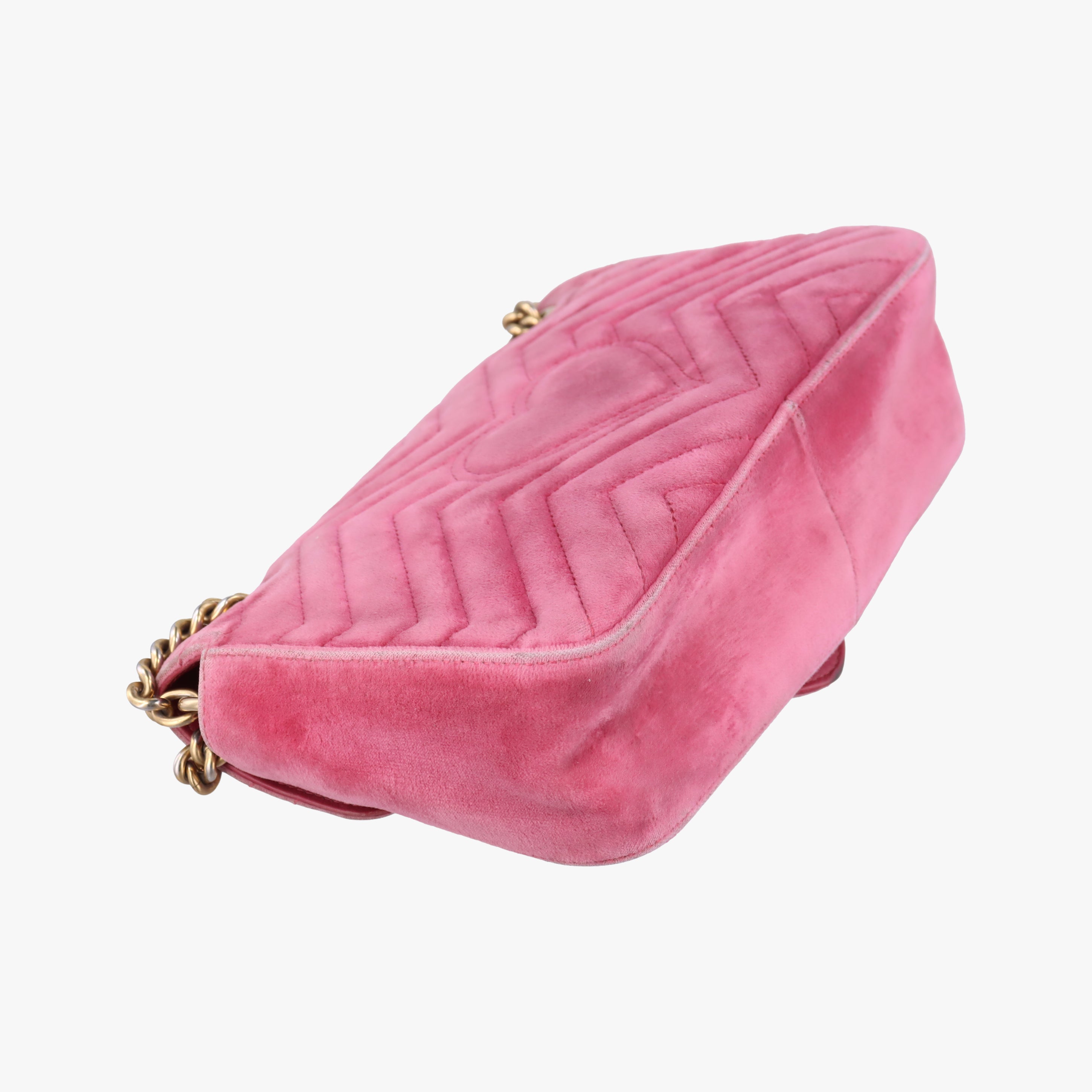 Secondhand Gucci GG Marmont Pink Velour×Sequins 443497 shoulderbag | stylenewstar