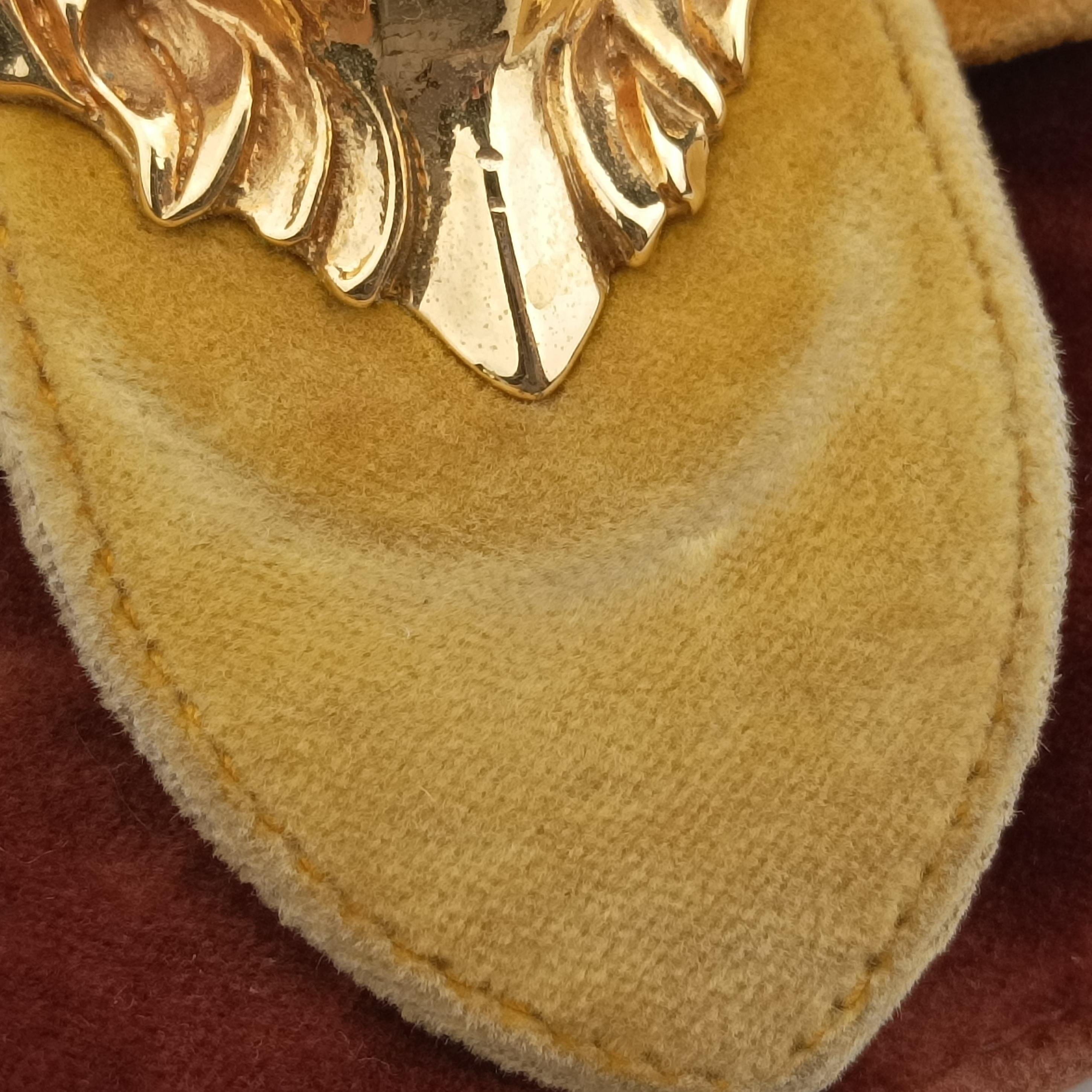 Secondhand Prada Animalier Cahier Lions Head Yellow×Brown Velvet 1BD089 shoulderbag | stylenewstar