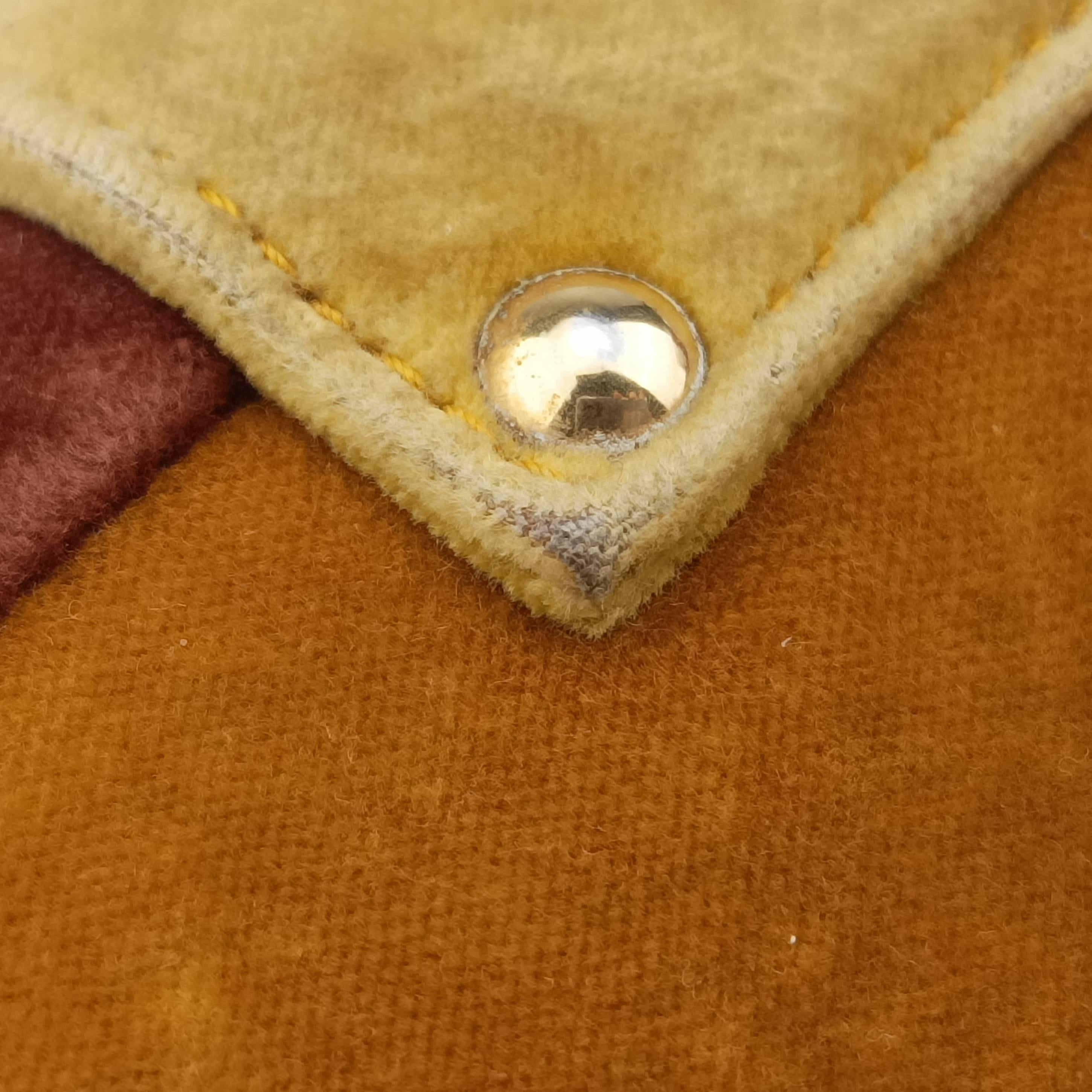 Secondhand Prada Animalier Cahier Lions Head Yellow×Brown Velvet 1BD089 shoulderbag | stylenewstar