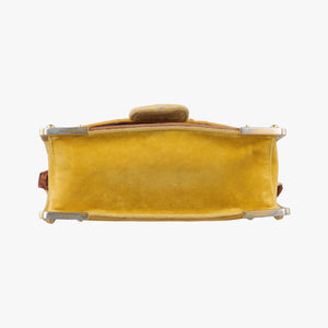 Secondhand Prada Animalier Cahier Lions Head Yellow×Brown Velvet 1BD089 shoulderbag | stylenewstar
