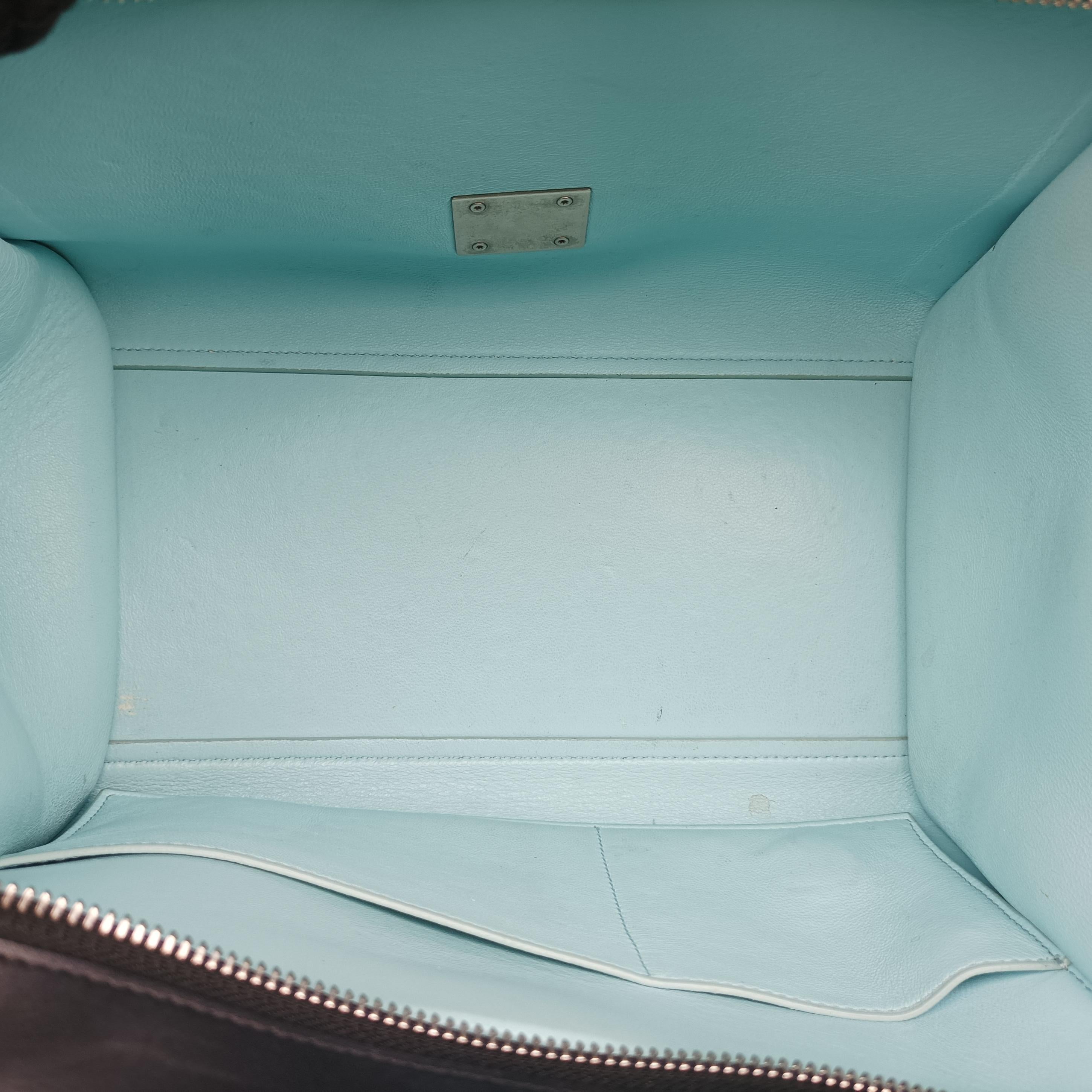 Pre-owned Celine Trapèze Beige x Black x Green Leather x suede  shoulderbag | stylenewstar