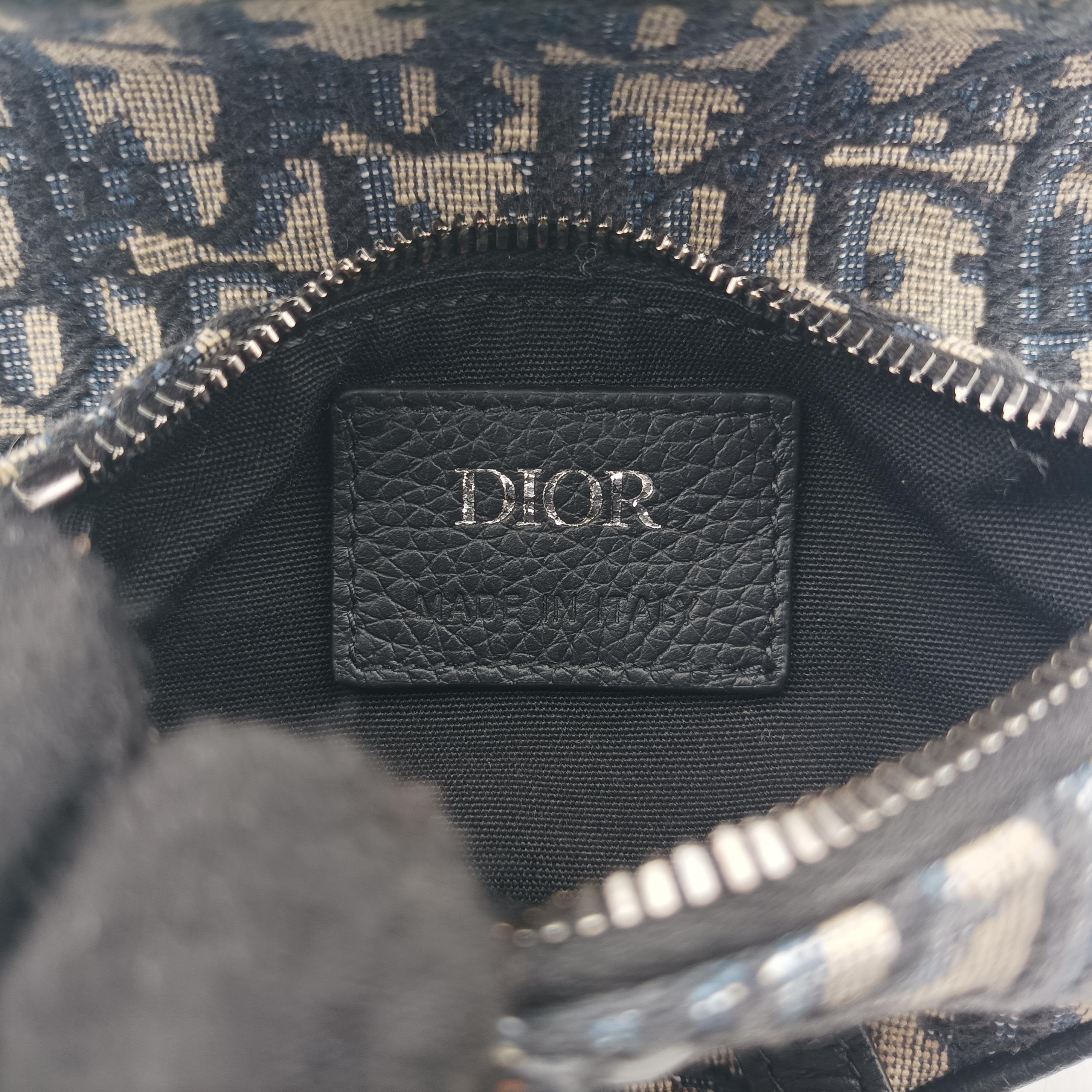 Secondhand Christian Dior saddle Navy x Gray Jacquard  bum bag/waist bag | stylenewstar