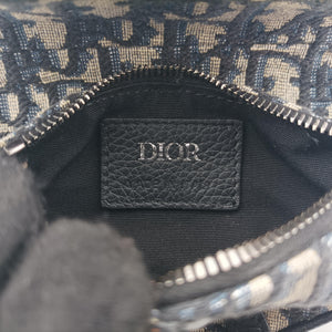 Secondhand Christian Dior saddle Navy x Gray Jacquard  bum bag/waist bag | stylenewstar
