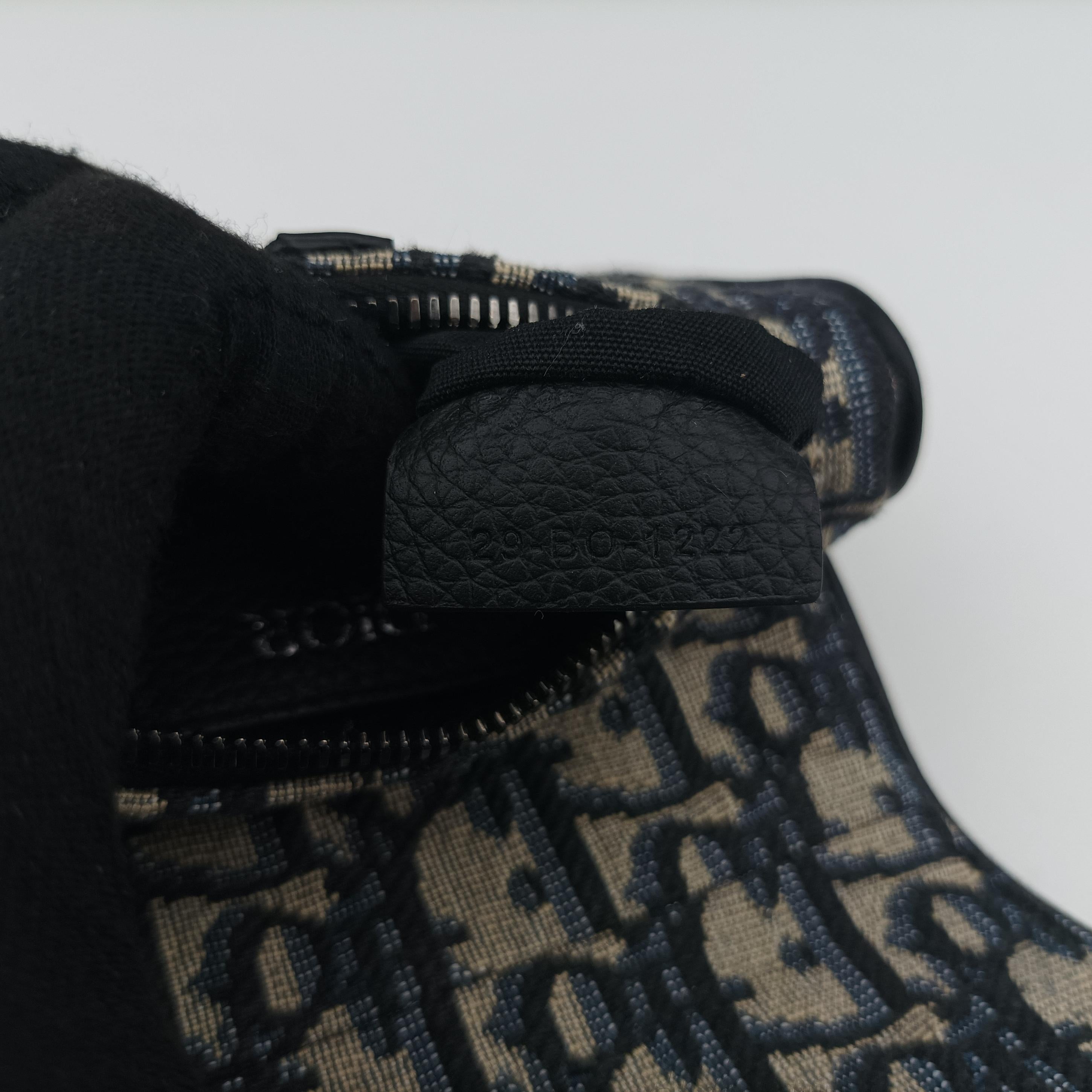 Secondhand Christian Dior saddle Navy x Gray Jacquard  bum bag/waist bag | stylenewstar