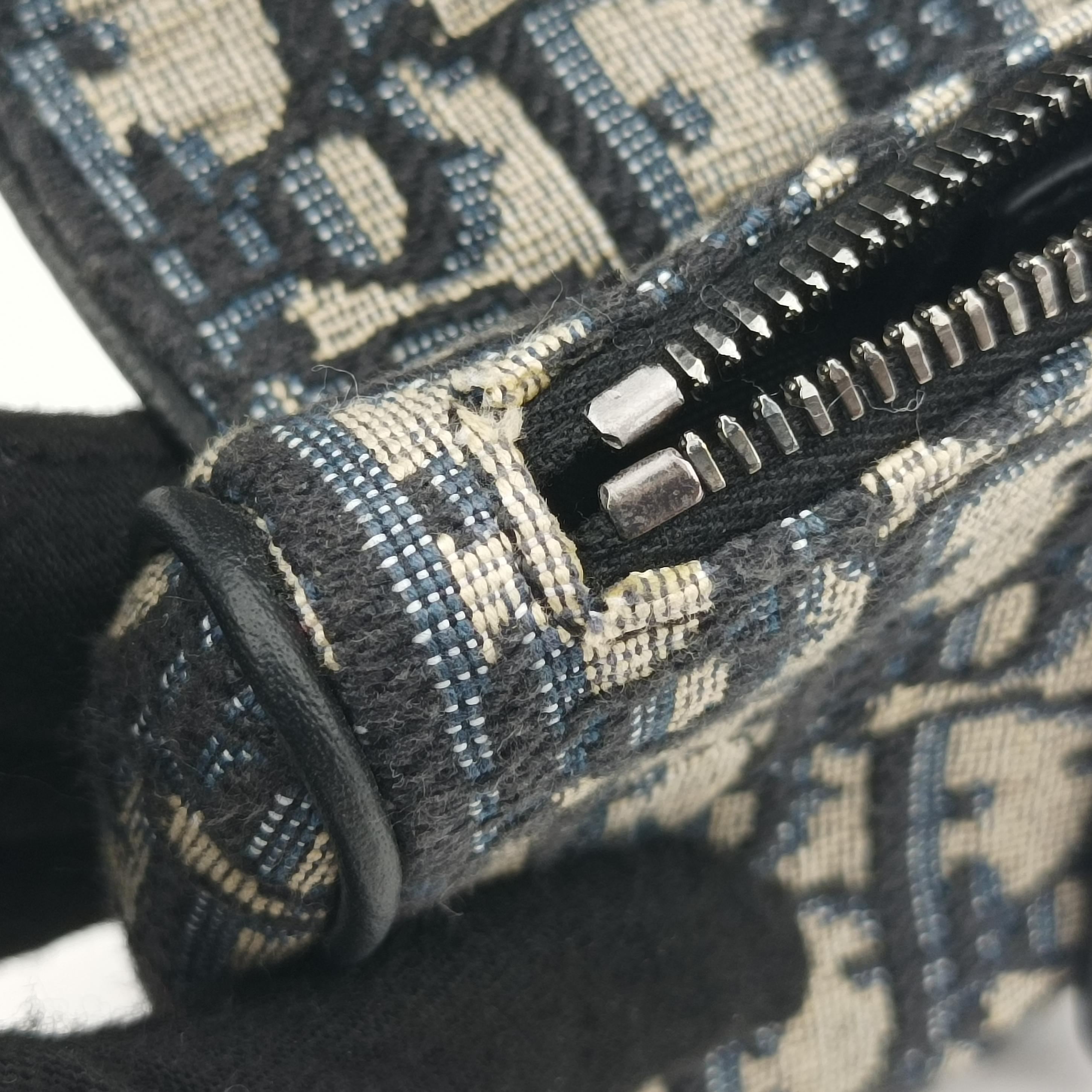 Secondhand Christian Dior saddle Navy x Gray Jacquard  bum bag/waist bag | stylenewstar