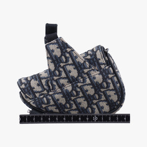 Secondhand Christian Dior saddle Navy x Gray Jacquard  bum bag/waist bag | stylenewstar