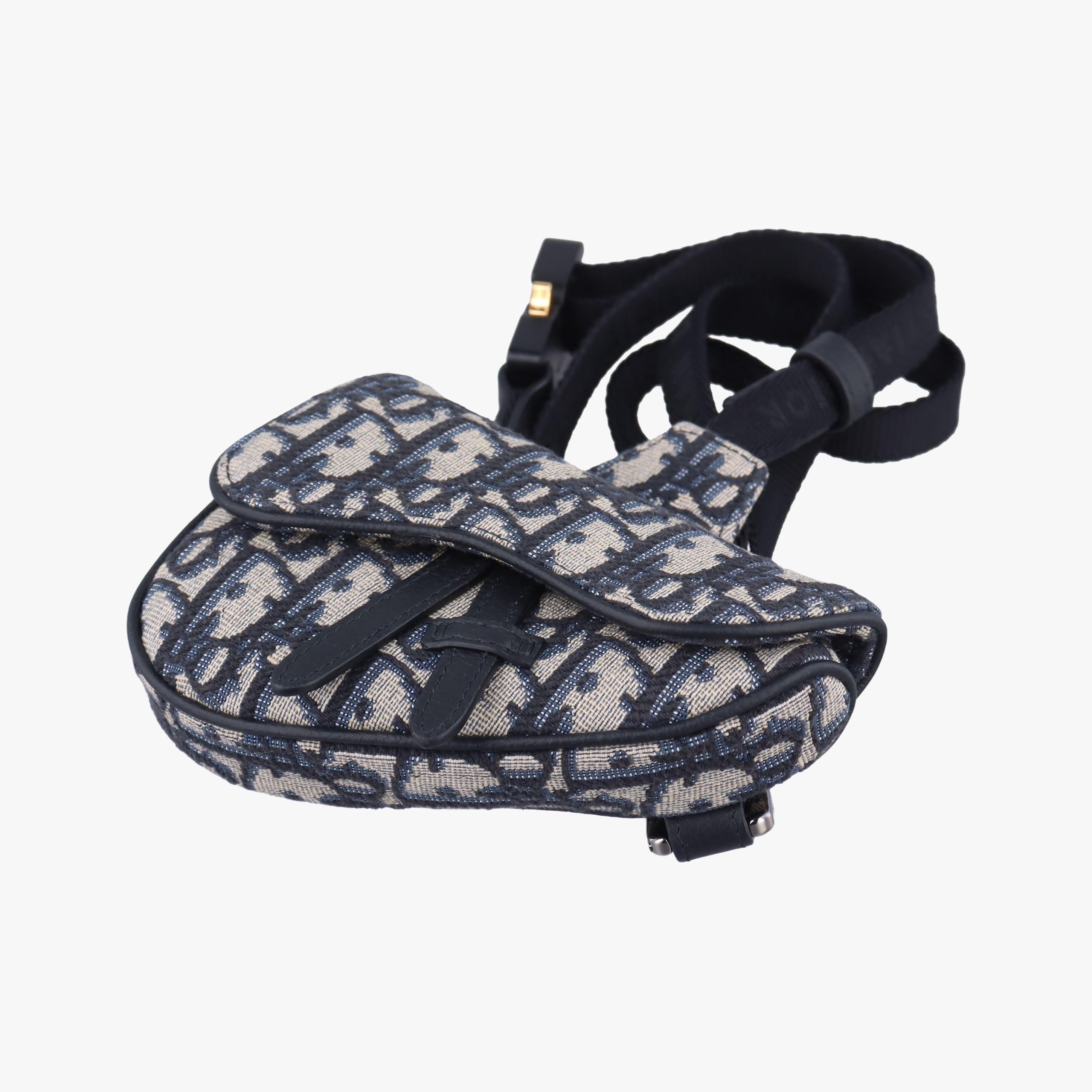 Secondhand Christian Dior saddle Navy x Gray Jacquard  bum bag/waist bag | stylenewstar