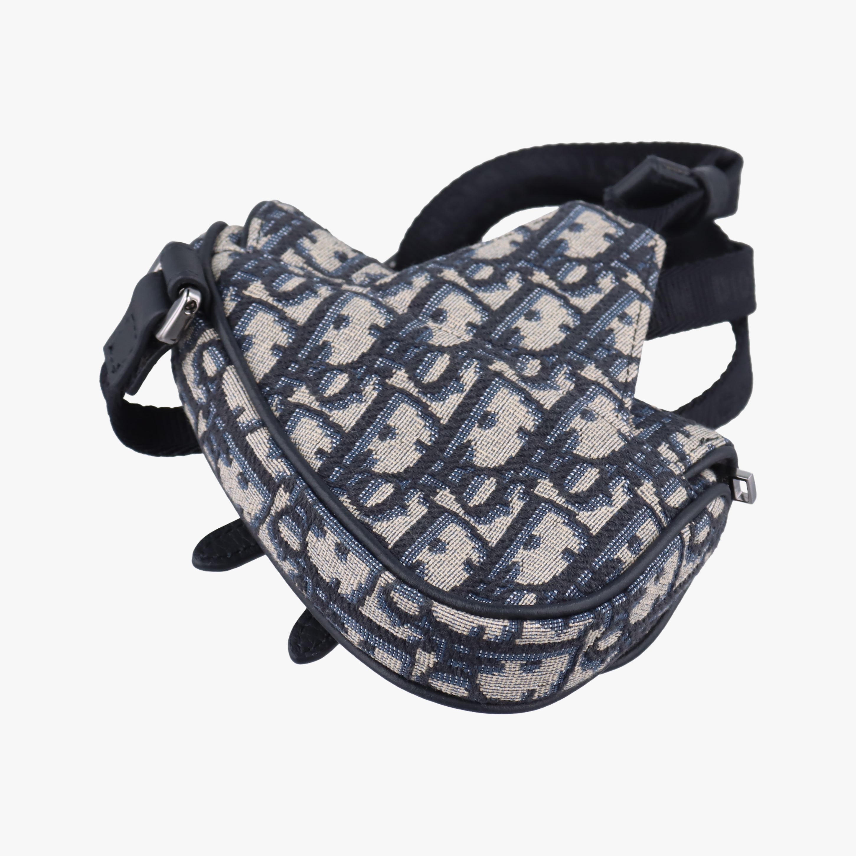 Secondhand Christian Dior saddle Navy x Gray Jacquard  bum bag/waist bag | stylenewstar