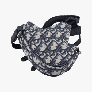 Secondhand Christian Dior saddle Navy x Gray Jacquard  bum bag/waist bag | stylenewstar