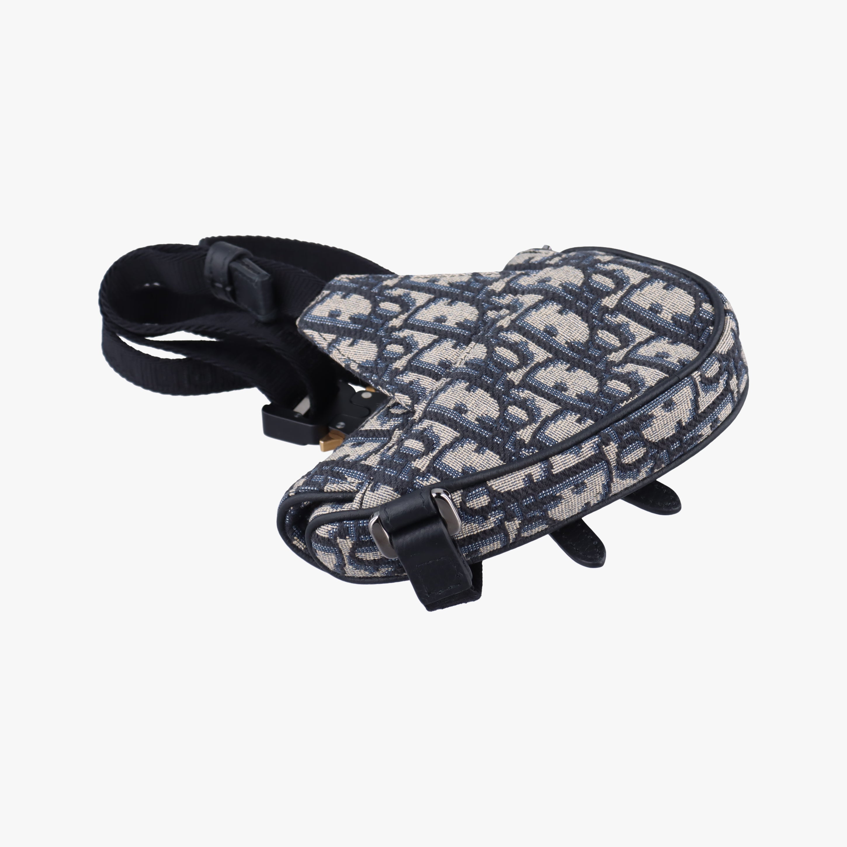 Secondhand Christian Dior saddle Navy x Gray Jacquard  bum bag/waist bag | stylenewstar