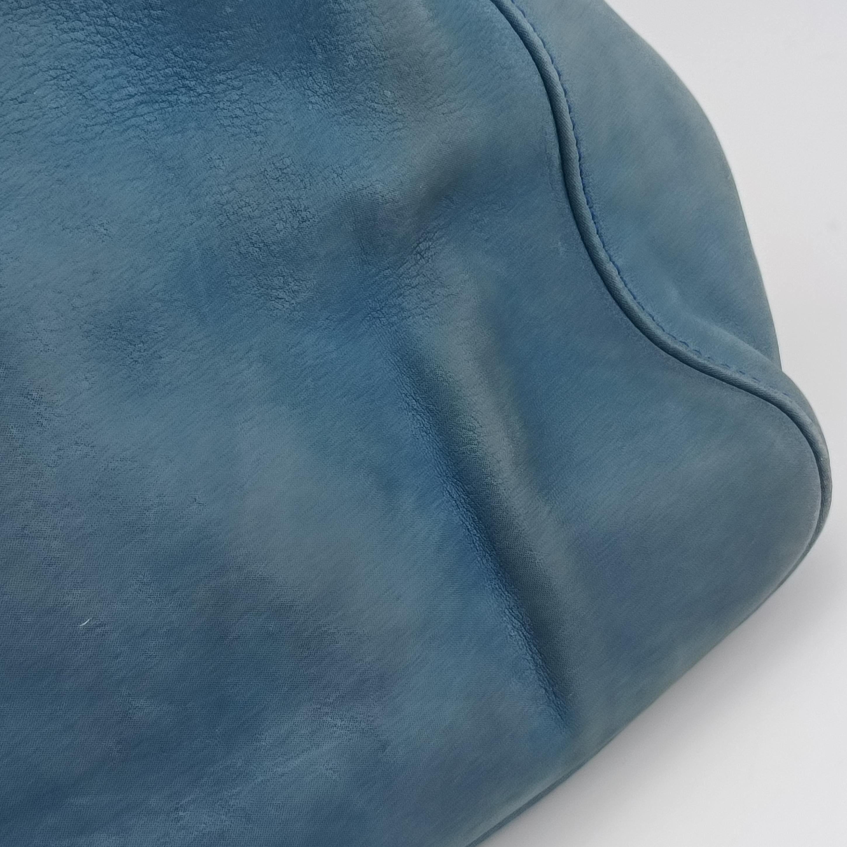 Pre-owned Fendi Big Mamma Forever Flap Blue Leather 8BR638 shoulderbag | stylenewstar