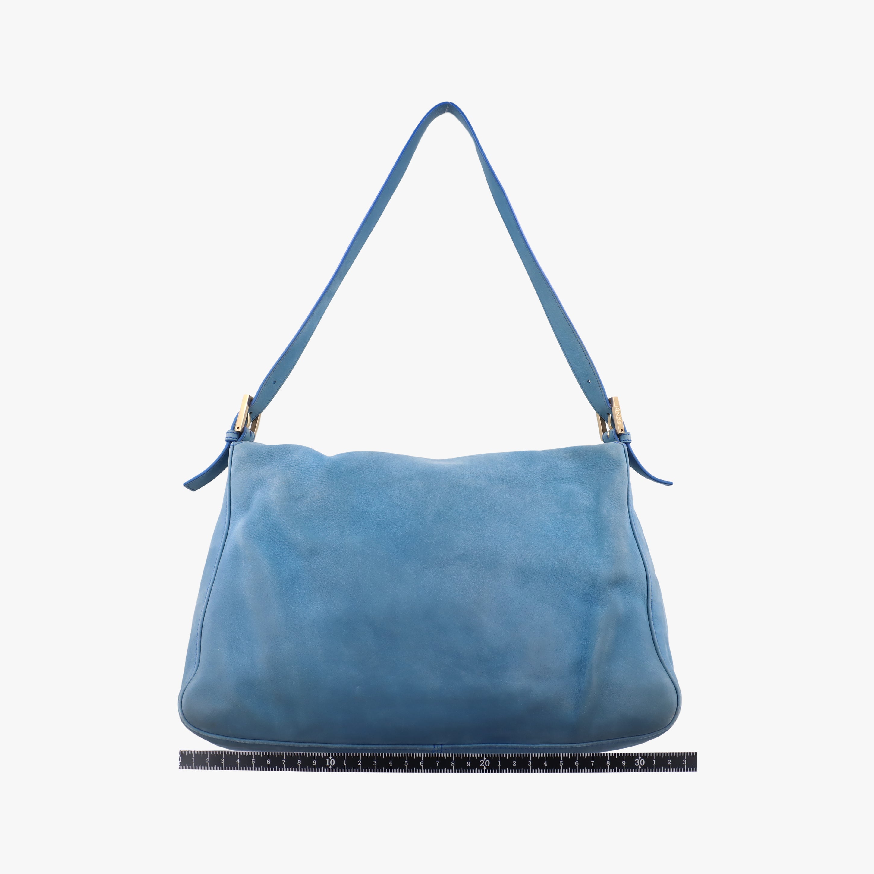 Pre-owned Fendi Big Mamma Forever Flap Blue Leather 8BR638 shoulderbag | stylenewstar