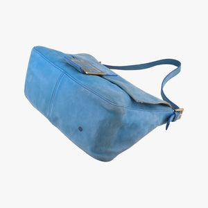 Pre-owned Fendi Big Mamma Forever Flap Blue Leather 8BR638 shoulderbag | stylenewstar