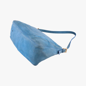 Pre-owned Fendi Big Mamma Forever Flap Blue Leather 8BR638 shoulderbag | stylenewstar