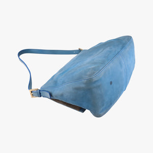 Pre-owned Fendi Big Mamma Forever Flap Blue Leather 8BR638 shoulderbag | stylenewstar