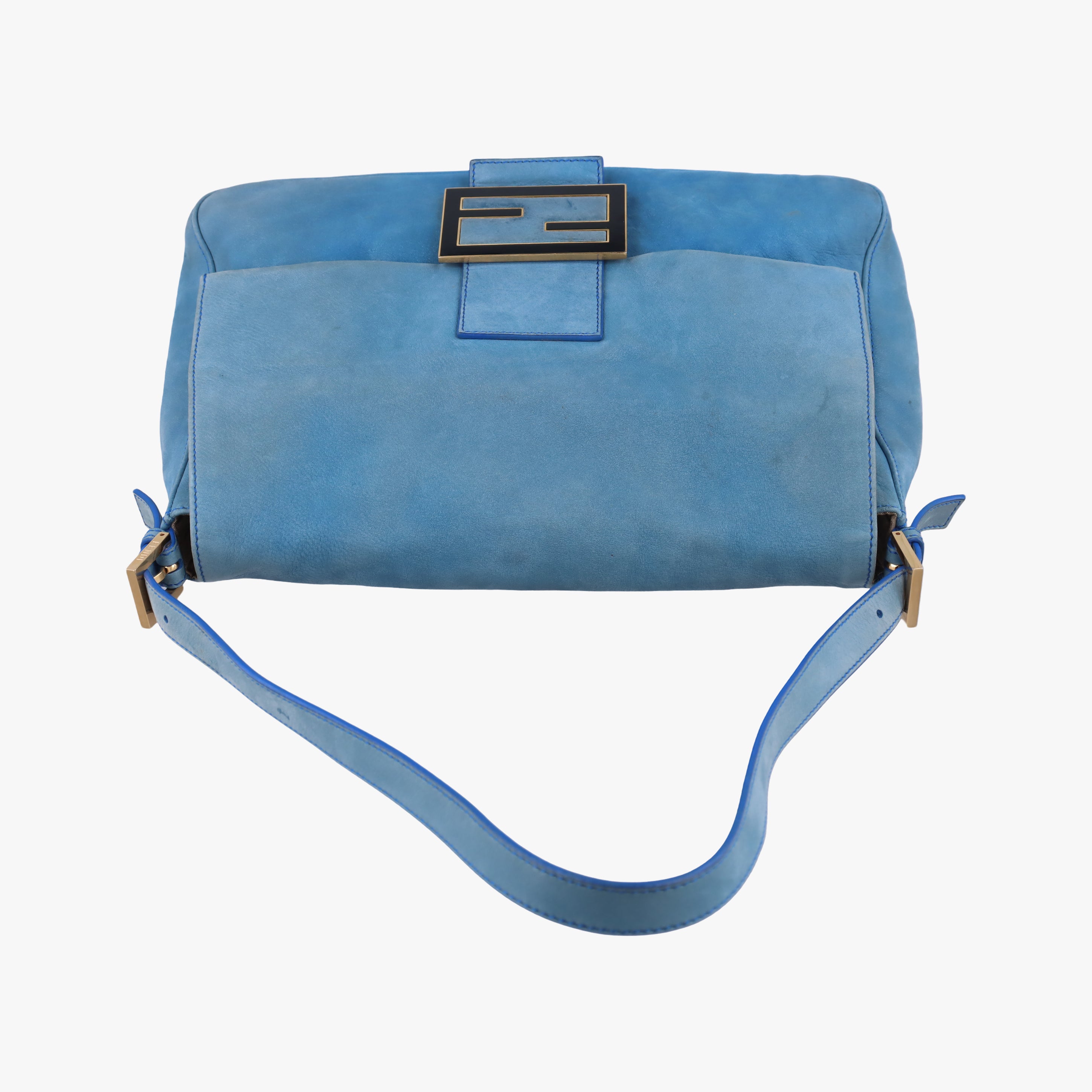 Pre-owned Fendi Big Mamma Forever Flap Blue Leather 8BR638 shoulderbag | stylenewstar