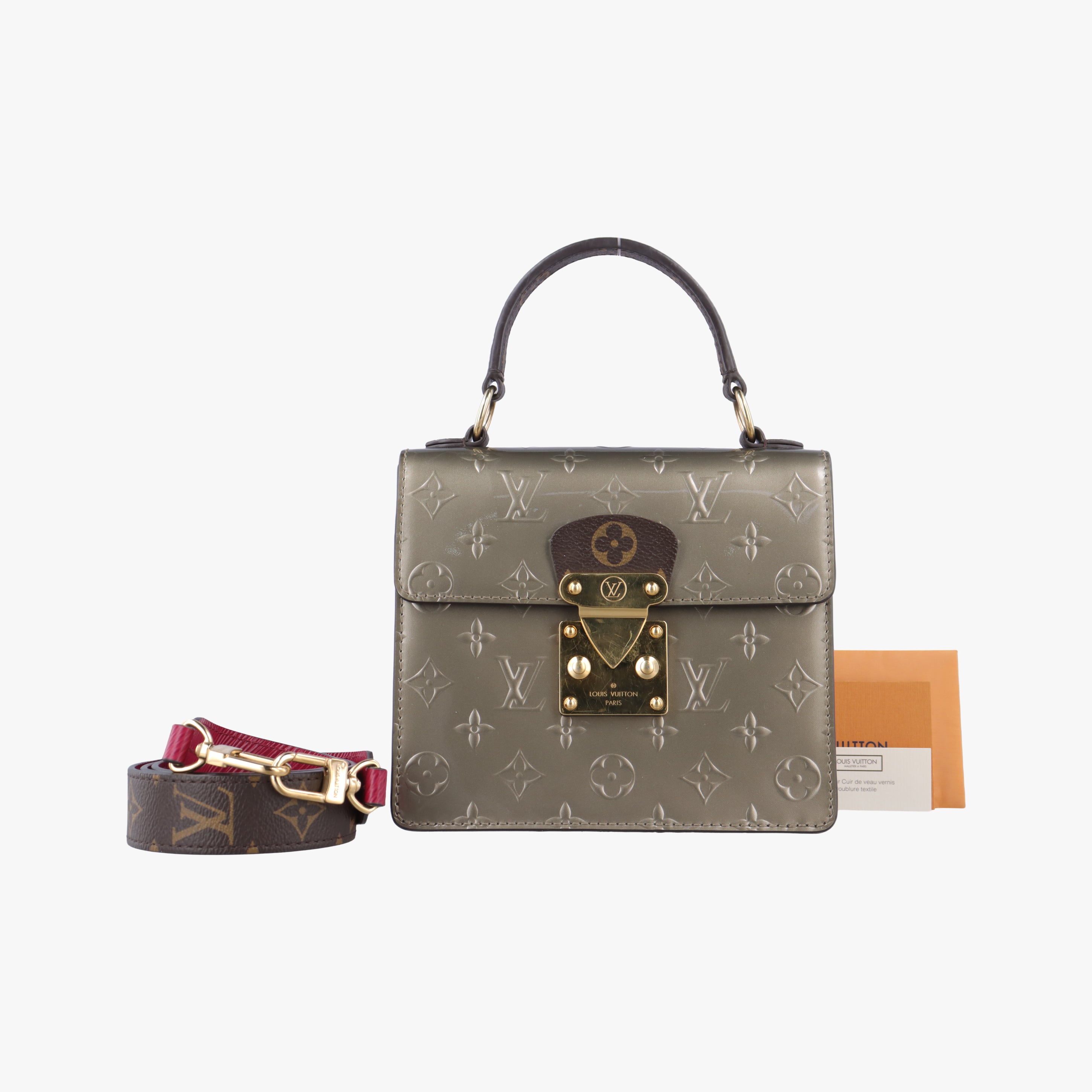 Pre-owned Louis Vuitton Spring Street PM CHAMPAGNE METALLISE Vernis M90502 shoulderbag | stylenewstar