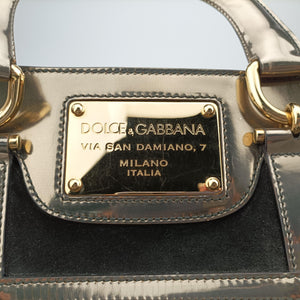 Pre-owned Dolce & Gabbana Tote Black × Gold Suede × Leather  shoulderbag | stylenewstar