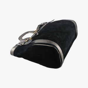 Pre-owned Dolce & Gabbana Tote Black × Gold Suede × Leather  shoulderbag | stylenewstar