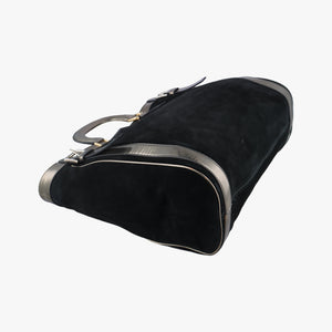 Pre-owned Dolce & Gabbana Tote Black × Gold Suede × Leather  shoulderbag | stylenewstar