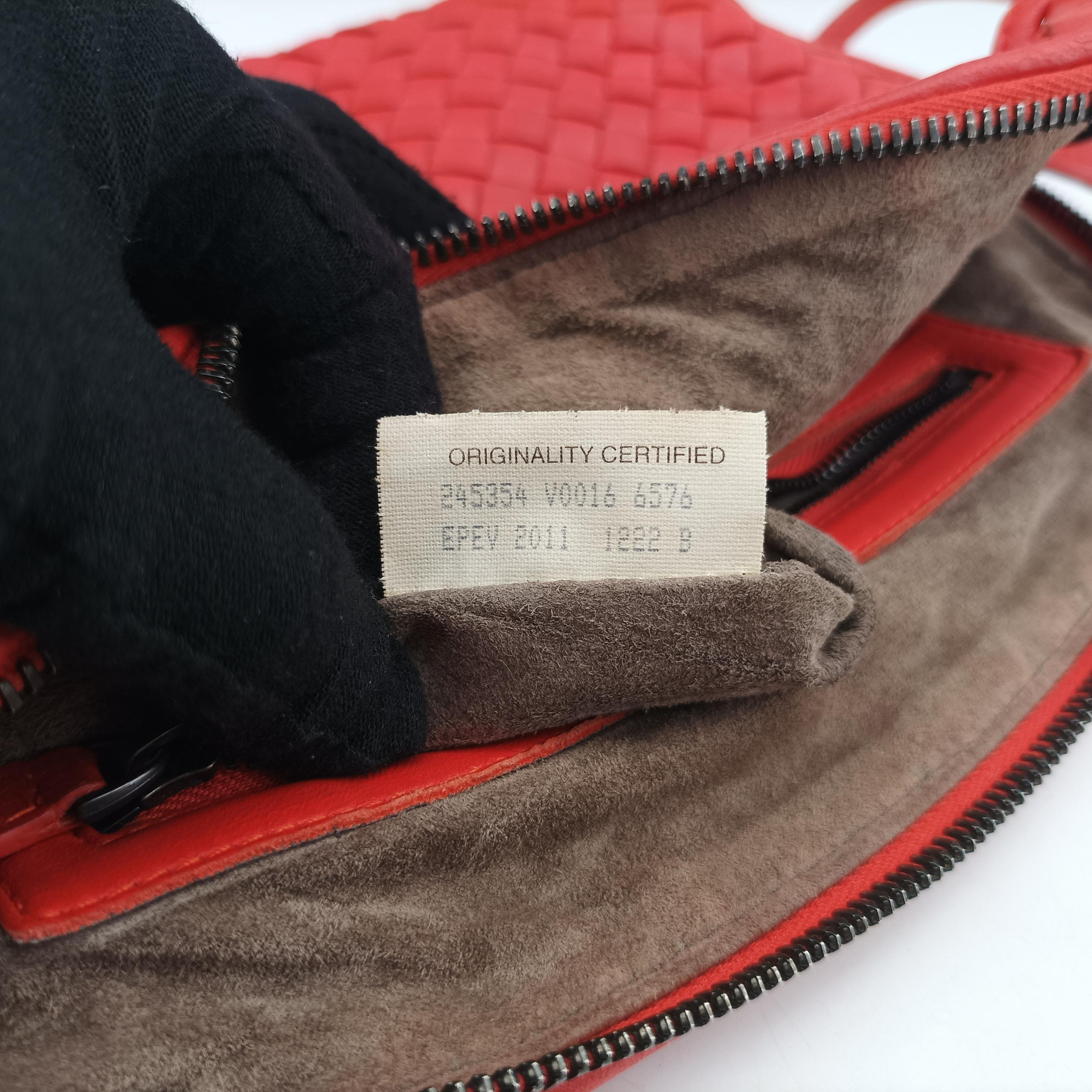 Vintage Bottega Veneta NODINI Intrecciato Orange lambskin  shoulderbag | stylenewstar