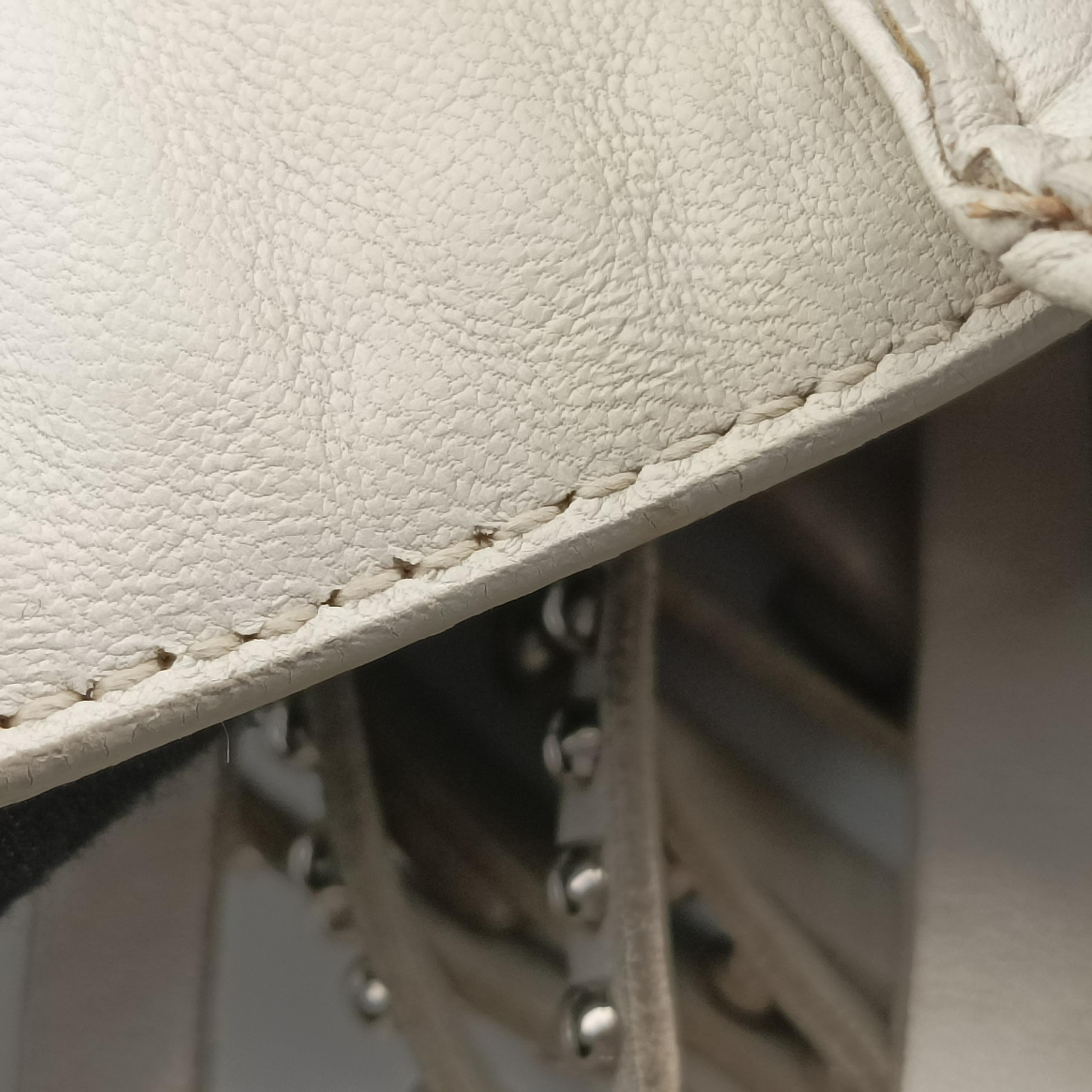 Vintage Prada Gaufre Logo Flap Grey Leather  shoulderbag | stylenewstar