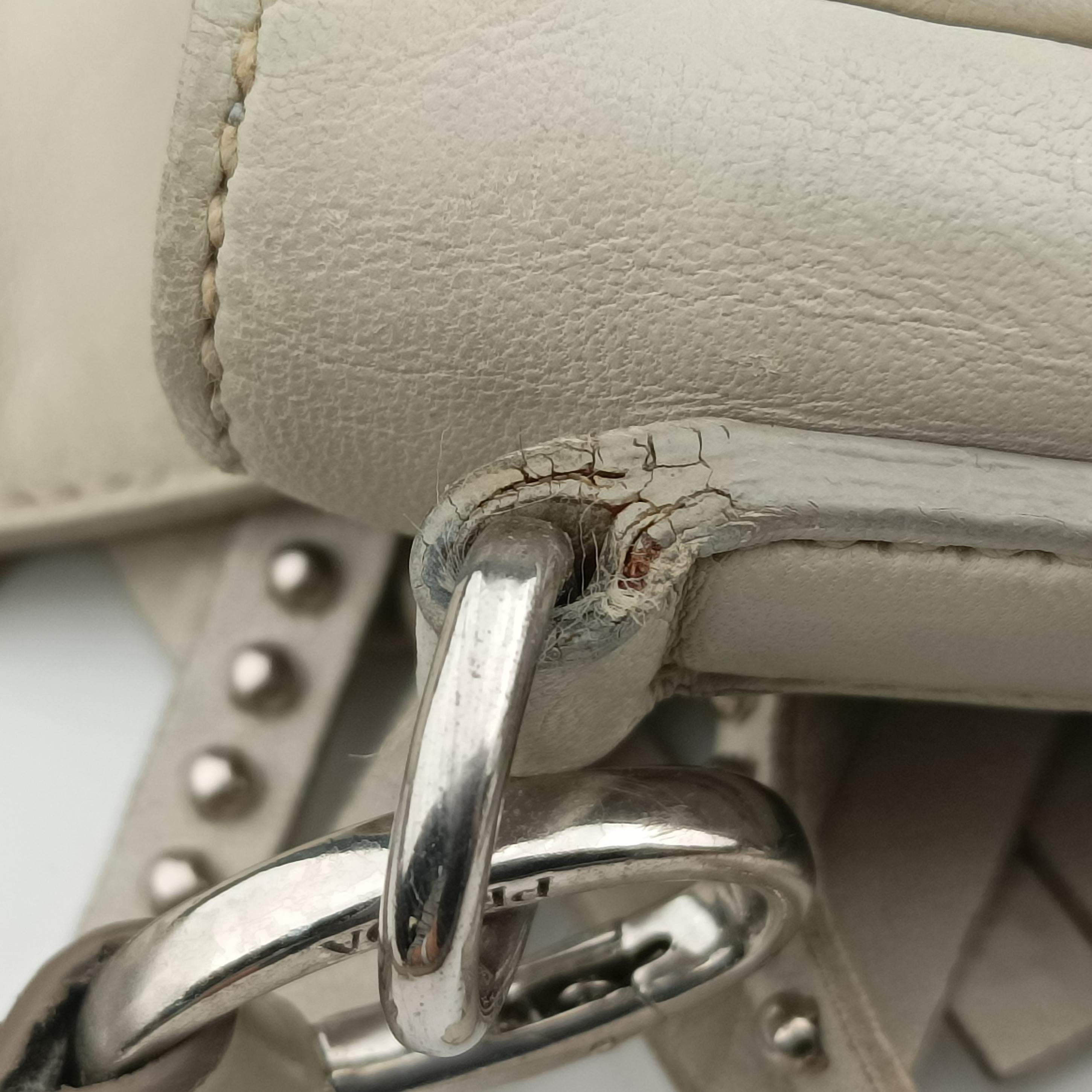 Vintage Prada Gaufre Logo Flap Grey Leather  shoulderbag | stylenewstar