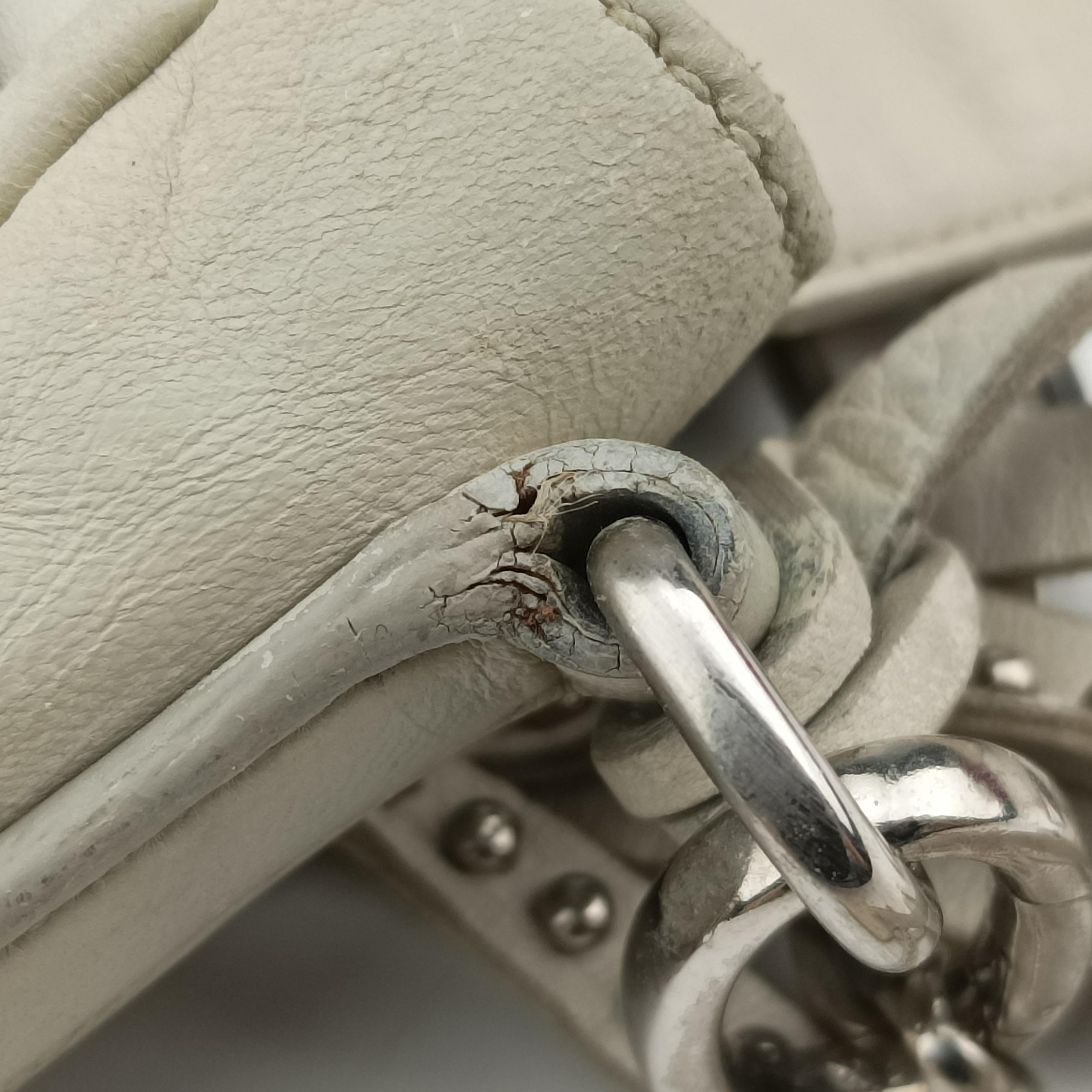 Vintage Prada Gaufre Logo Flap Grey Leather  shoulderbag | stylenewstar