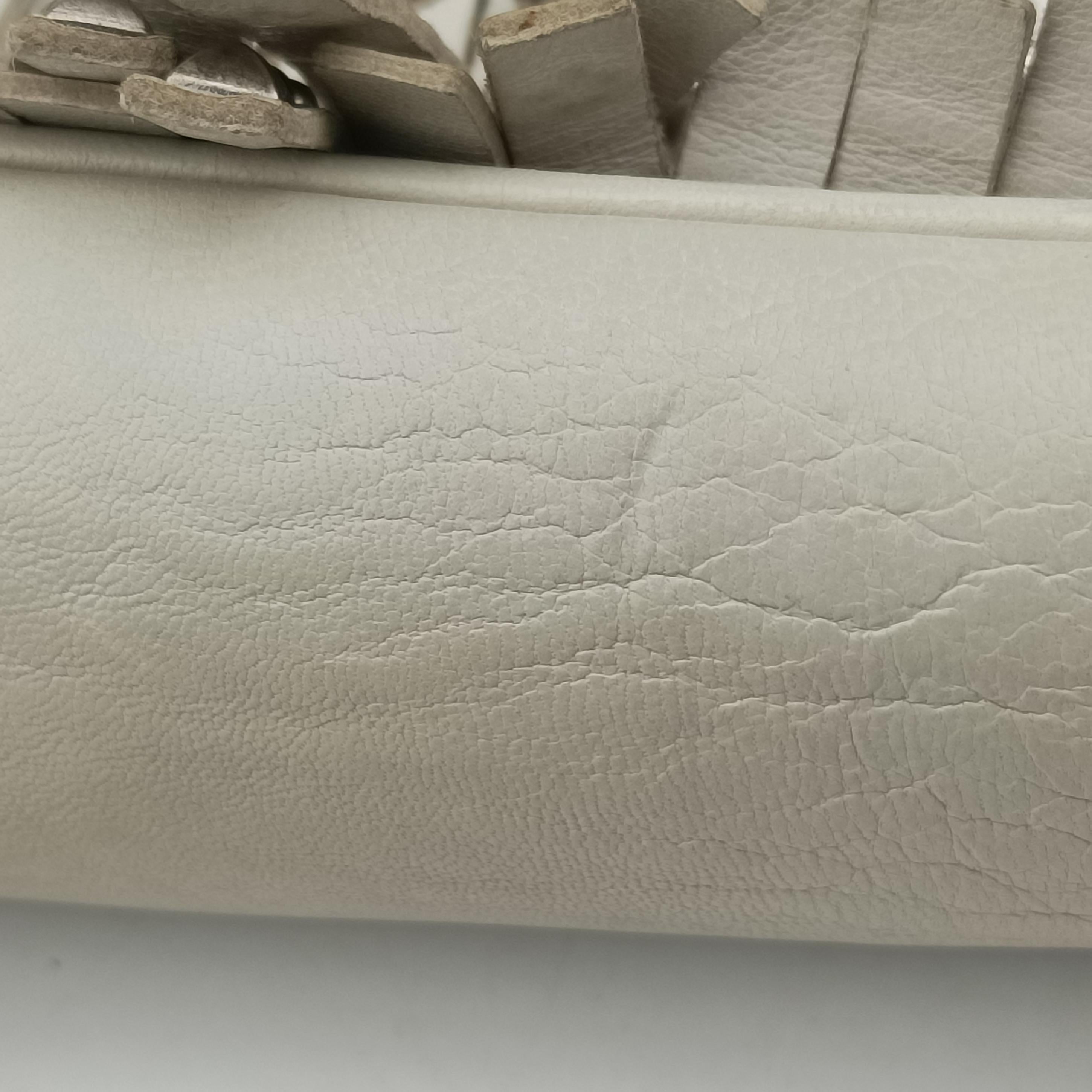 Vintage Prada Gaufre Logo Flap Grey Leather  shoulderbag | stylenewstar