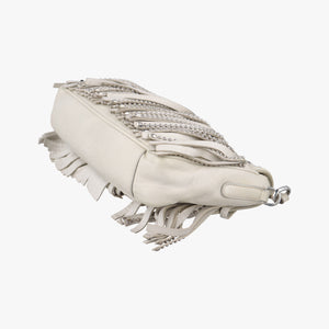 Vintage Prada Gaufre Logo Flap Grey Leather  shoulderbag | stylenewstar