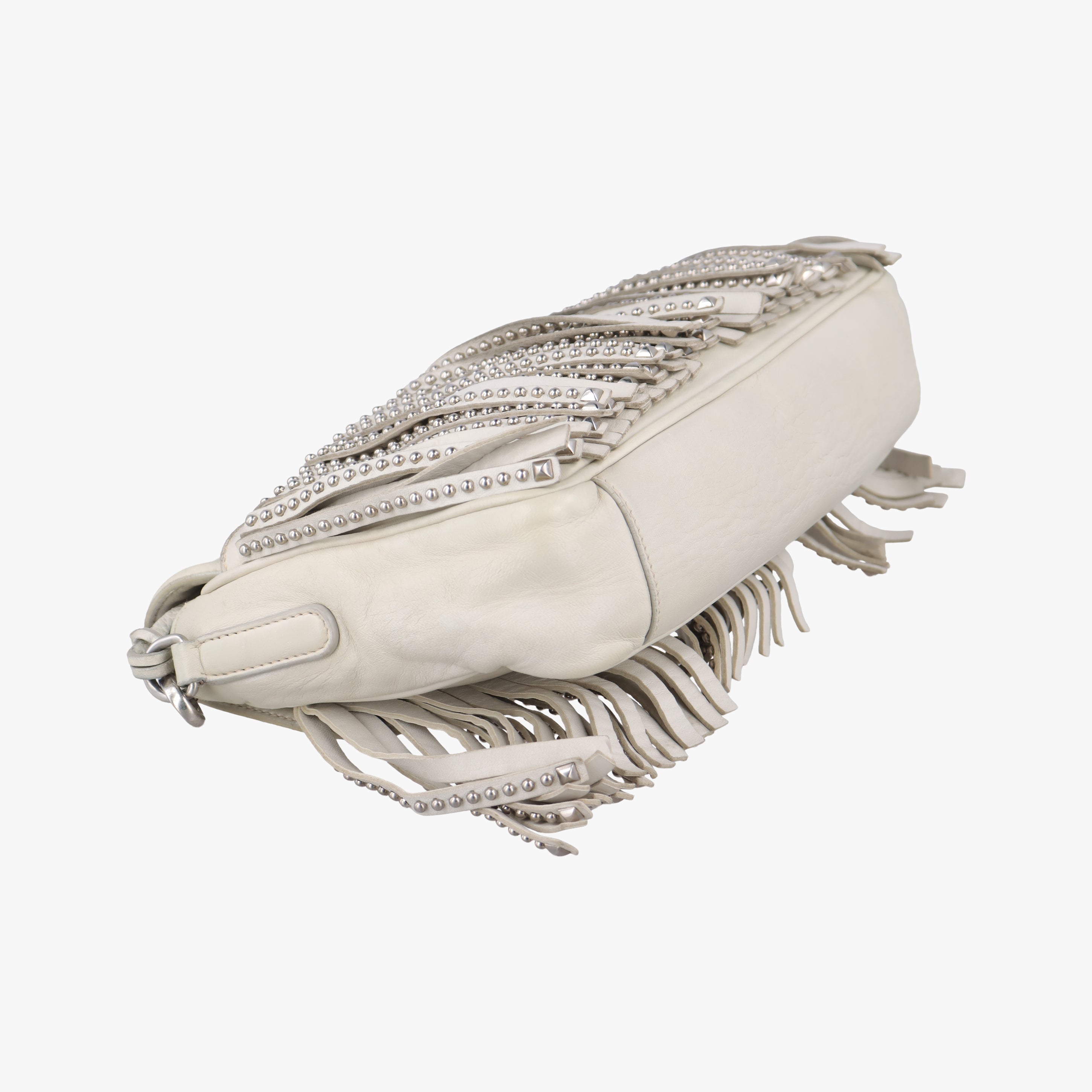 Vintage Prada Gaufre Logo Flap Grey Leather  shoulderbag | stylenewstar