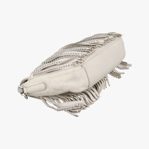 Vintage Prada Gaufre Logo Flap Grey Leather  shoulderbag | stylenewstar