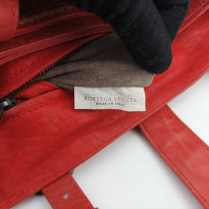 Pre-owned Bottega Veneta Roma  Stitch Intrecciato Red Lambskin  handbag | stylenewstar