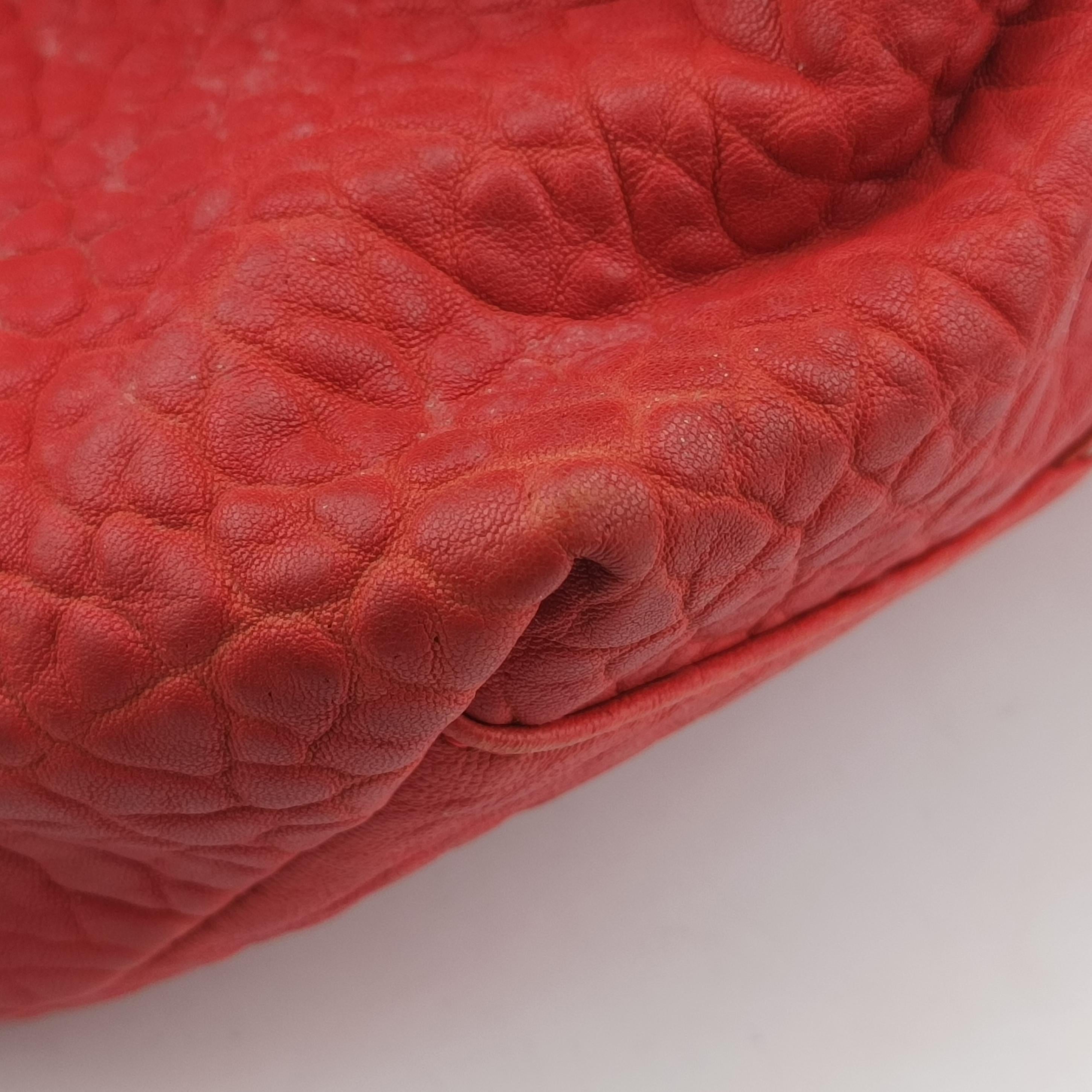 Pre-owned Bottega Veneta Roma  Stitch Intrecciato Red Lambskin  handbag | stylenewstar