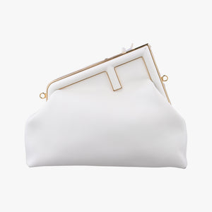Pre-owned Fendi First middle White Leather 8BP127 shoulderbag | stylenewstar