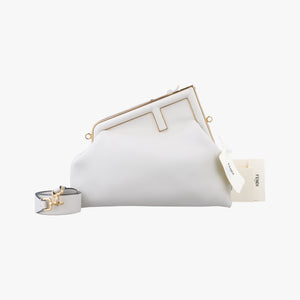 Pre-owned Fendi First middle White Leather 8BP127 shoulderbag | stylenewstar