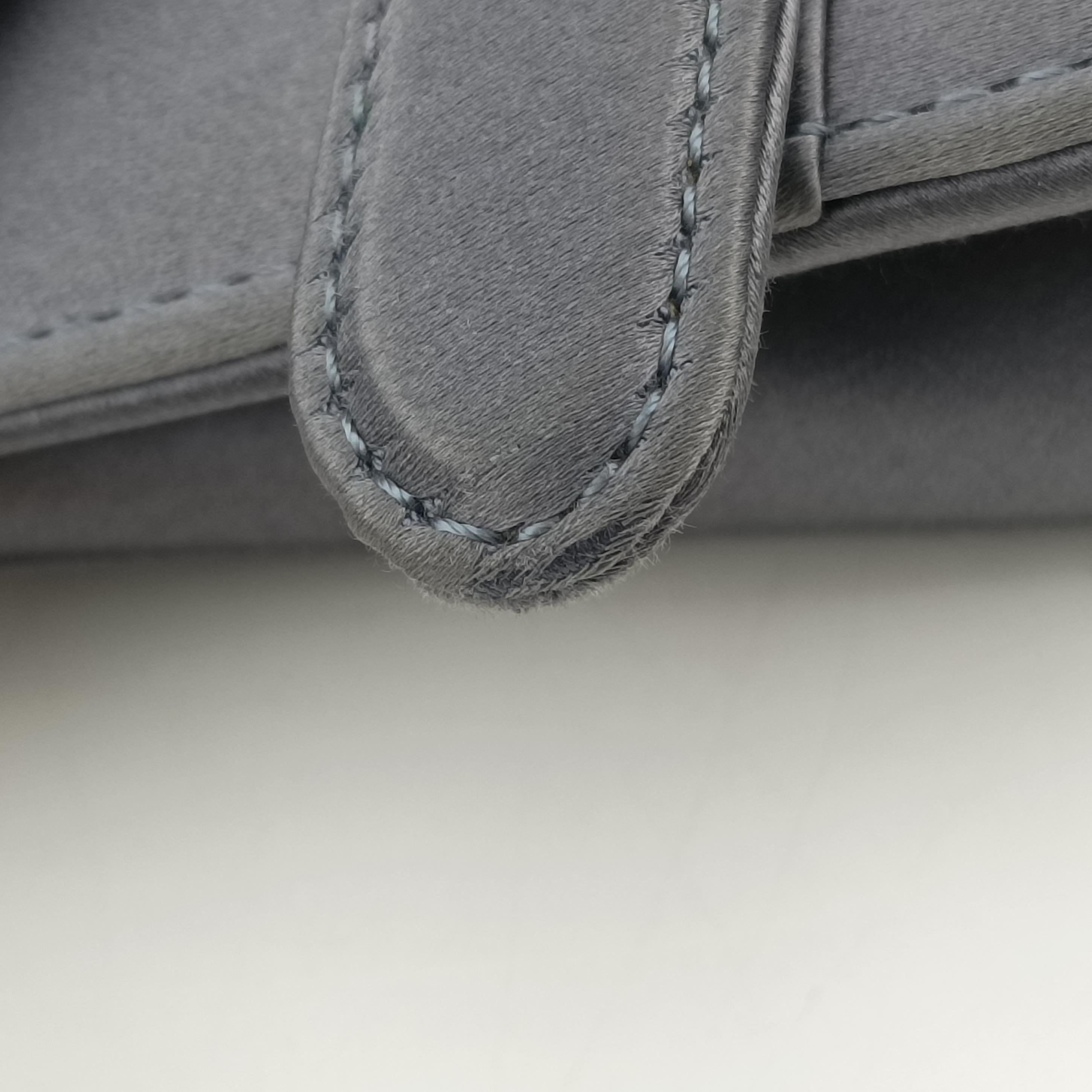 Vintage Christian Dior Saddle bag Grayish Blue Silk  handbag | stylenewstar