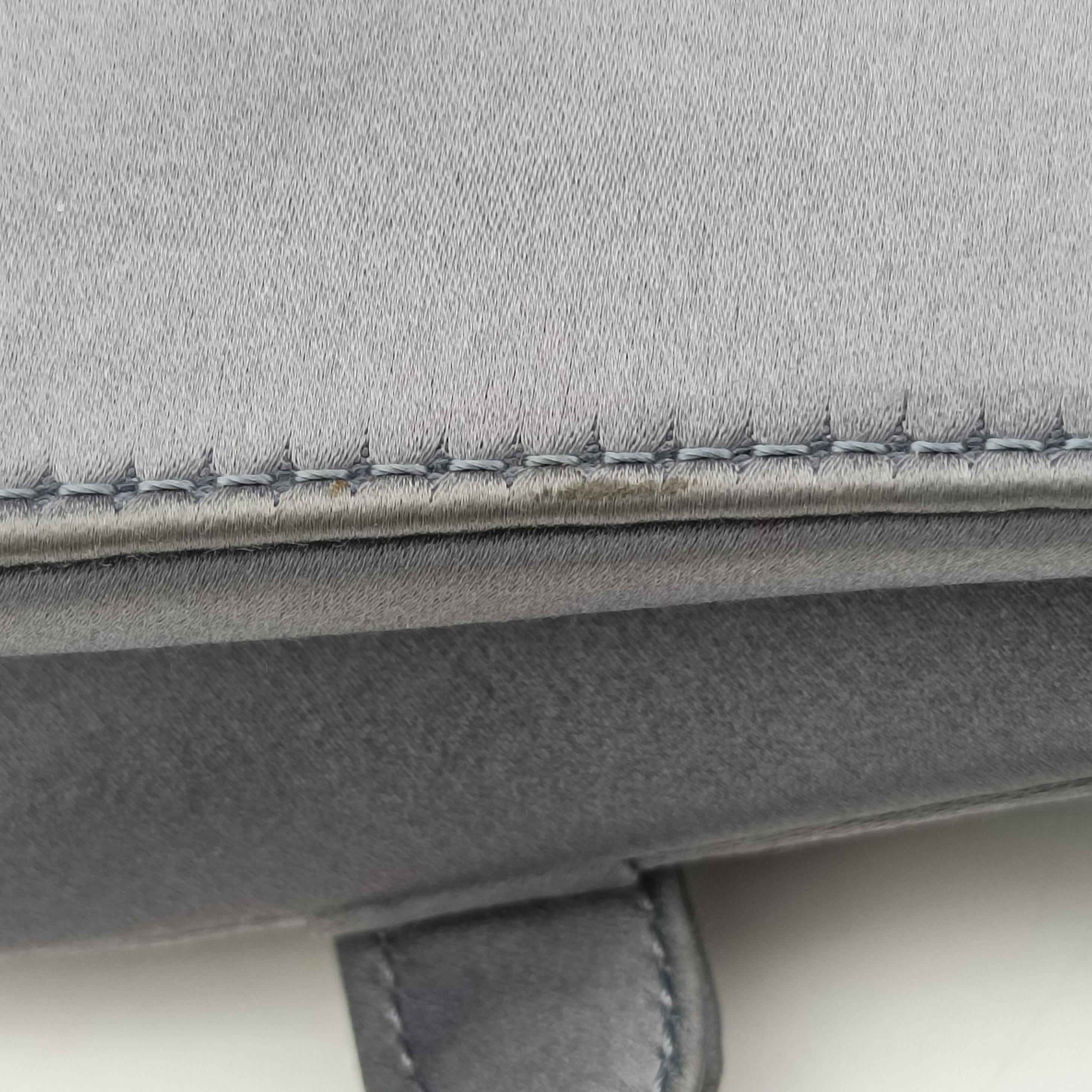 Vintage Christian Dior Saddle bag Grayish Blue Silk  handbag | stylenewstar