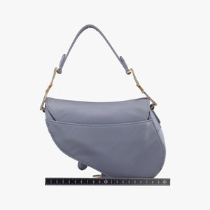 Vintage Christian Dior Saddle bag Grayish Blue Silk  handbag | stylenewstar