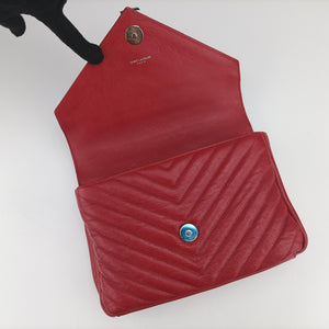 Vintage Yves Saint Laurent COLLEGE Red Caviar Leather 428056 shoulderbag | stylenewstar