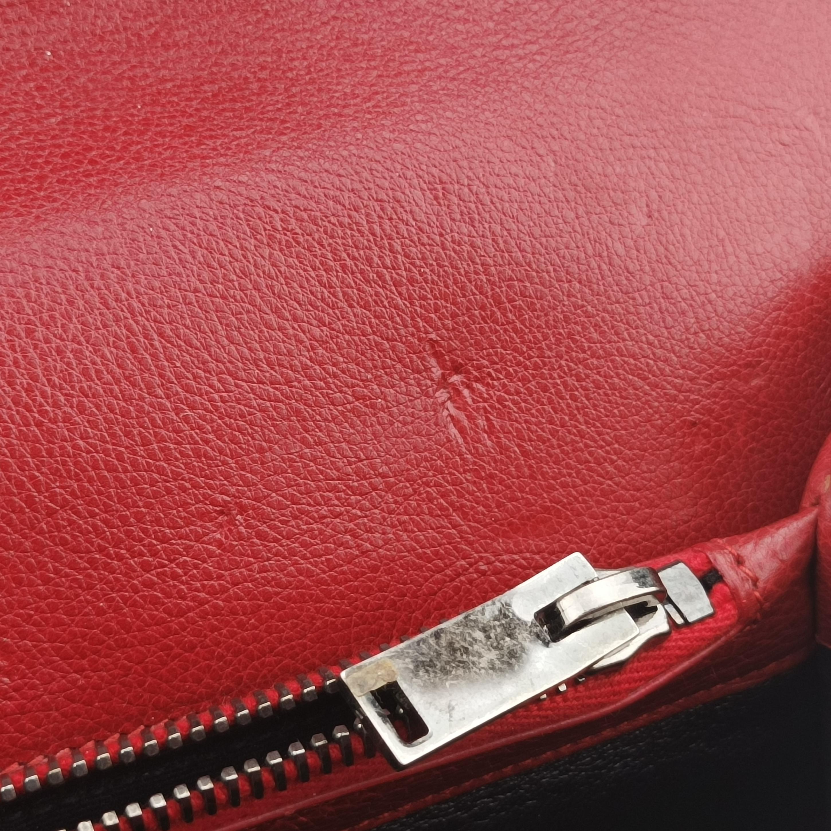 Vintage Yves Saint Laurent COLLEGE Red Caviar Leather 428056 shoulderbag | stylenewstar