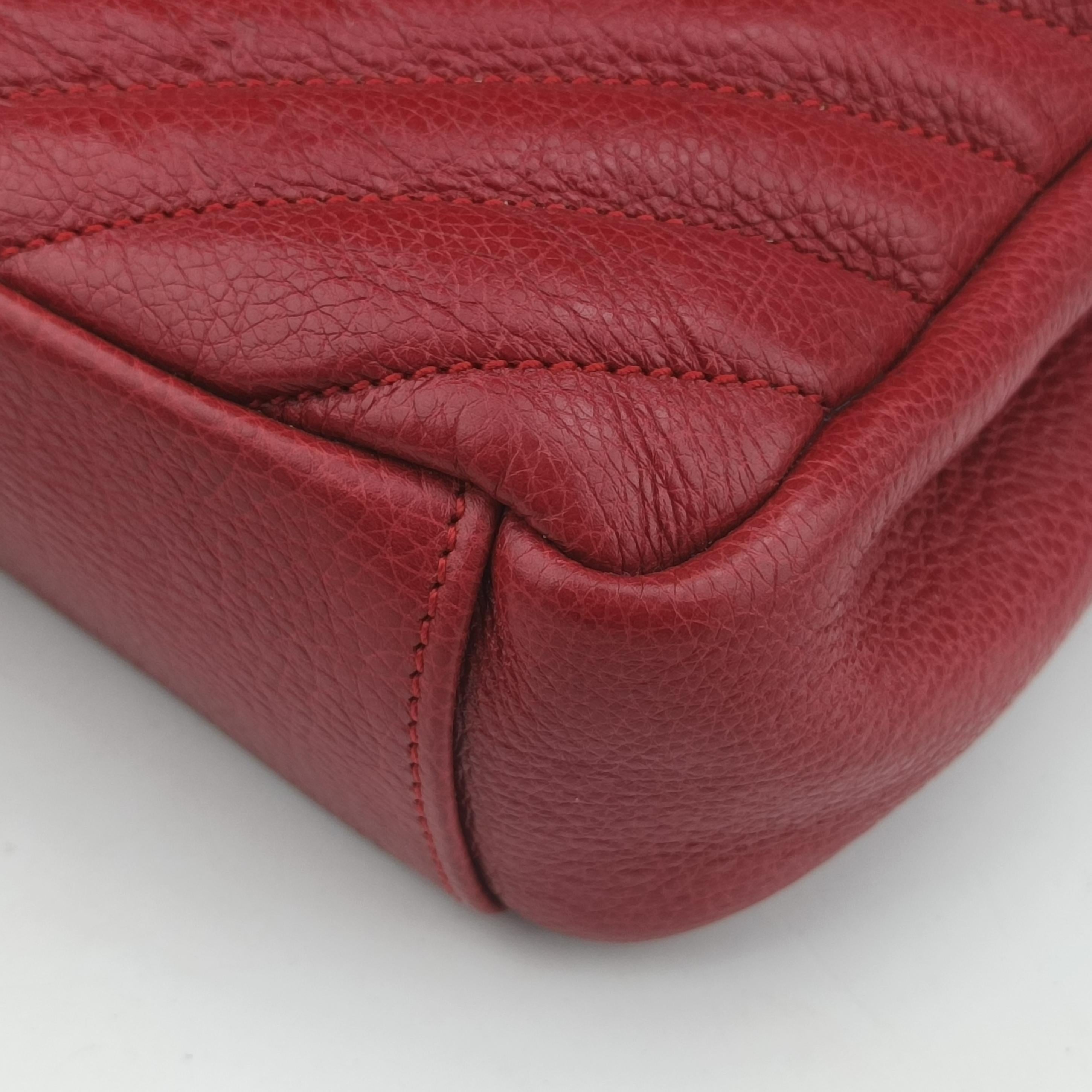 Vintage Yves Saint Laurent COLLEGE Red Caviar Leather 428056 shoulderbag | stylenewstar