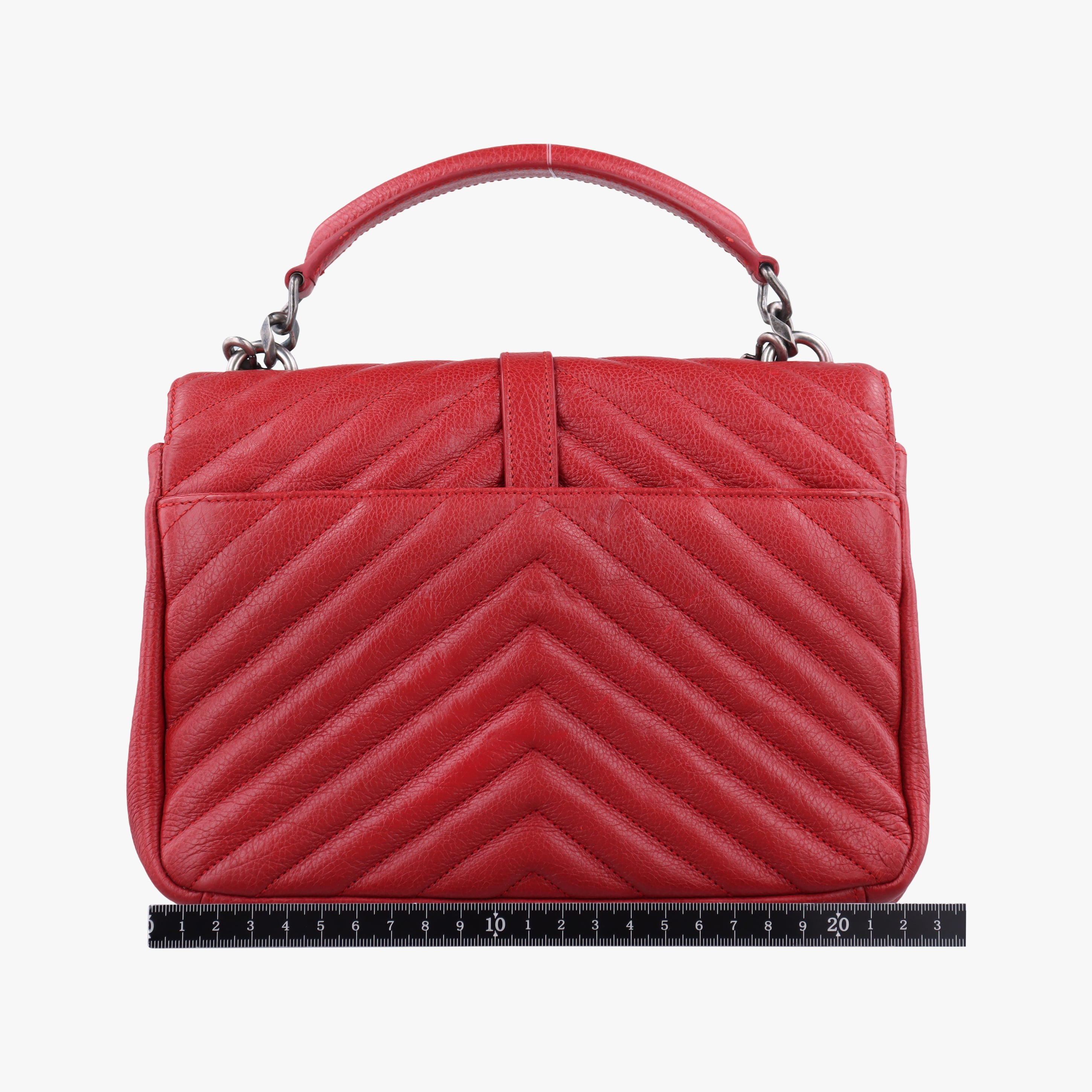 Vintage Yves Saint Laurent COLLEGE Red Caviar Leather 428056 shoulderbag | stylenewstar