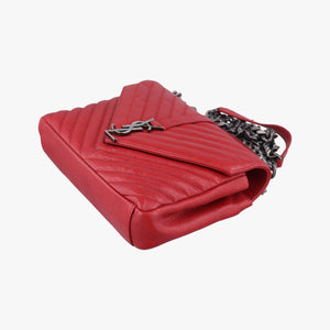 Vintage Yves Saint Laurent COLLEGE Red Caviar Leather 428056 shoulderbag | stylenewstar