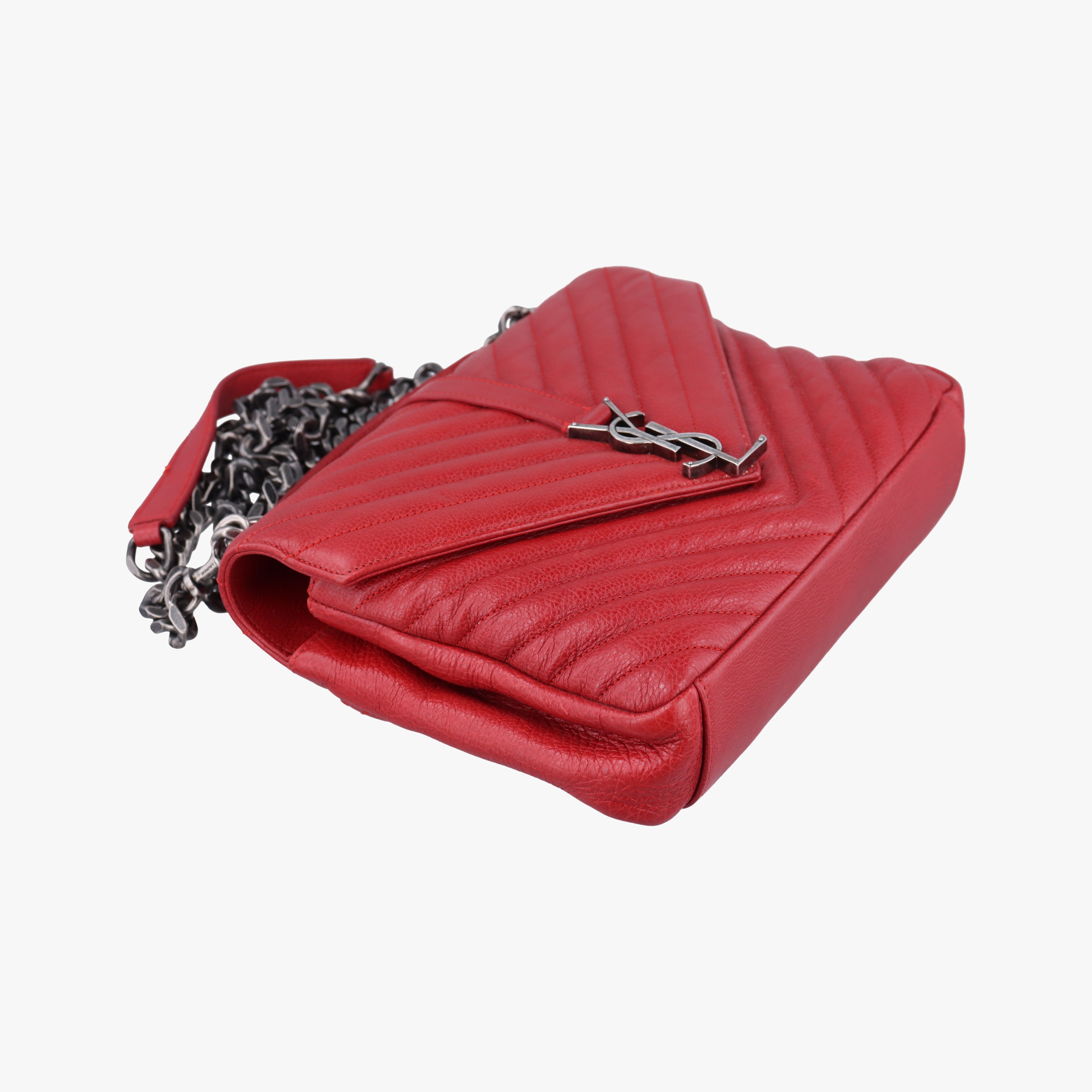 Vintage Yves Saint Laurent COLLEGE Red Caviar Leather 428056 shoulderbag | stylenewstar