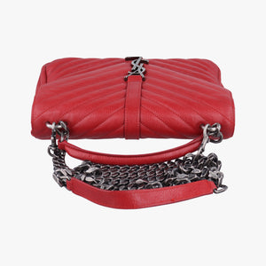 Vintage Yves Saint Laurent COLLEGE Red Caviar Leather 428056 shoulderbag | stylenewstar