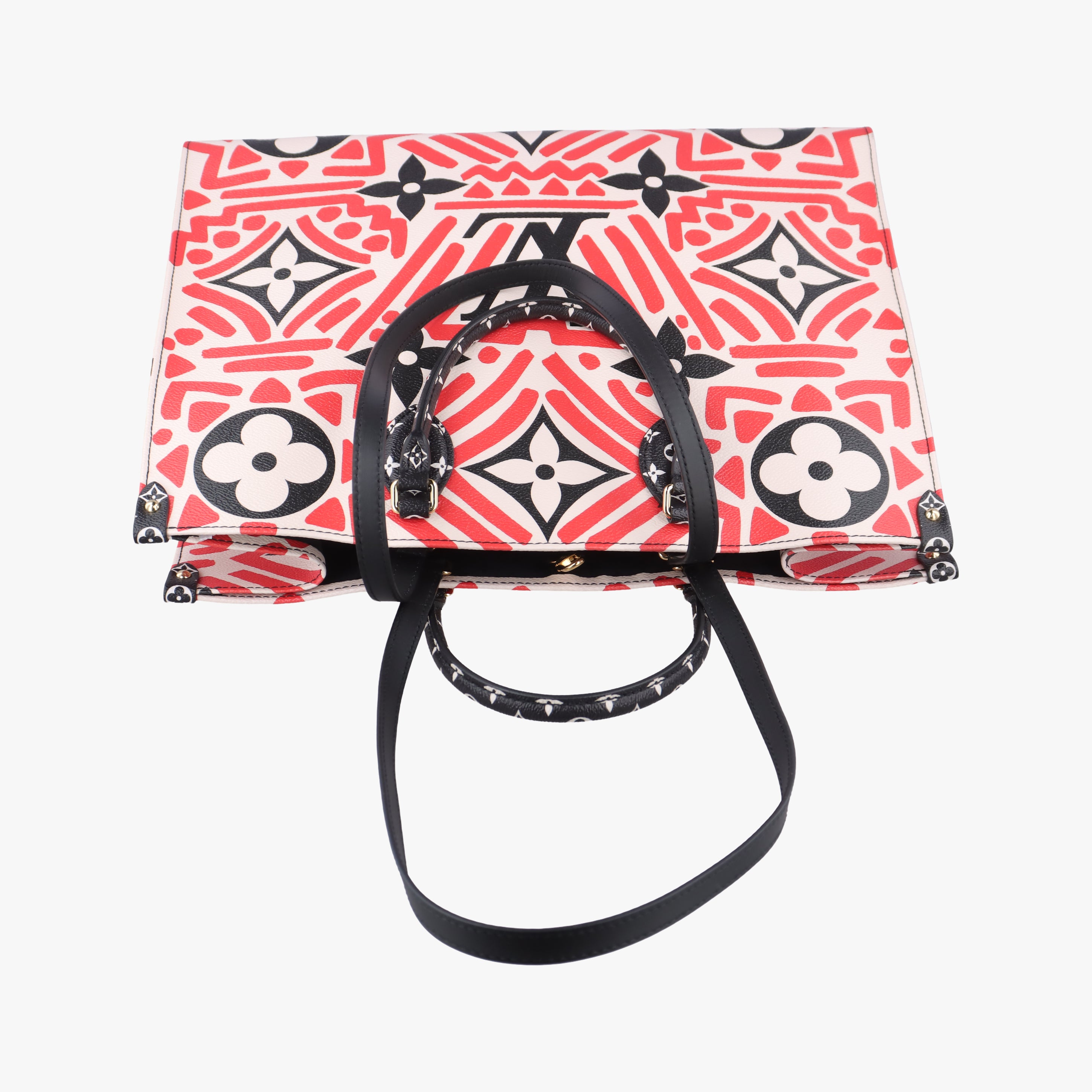 Pre-owned Louis Vuitton Crafty OnTheGo GM Crème Rouge Monogram Giant M45358 shoulderbag | stylenewstar